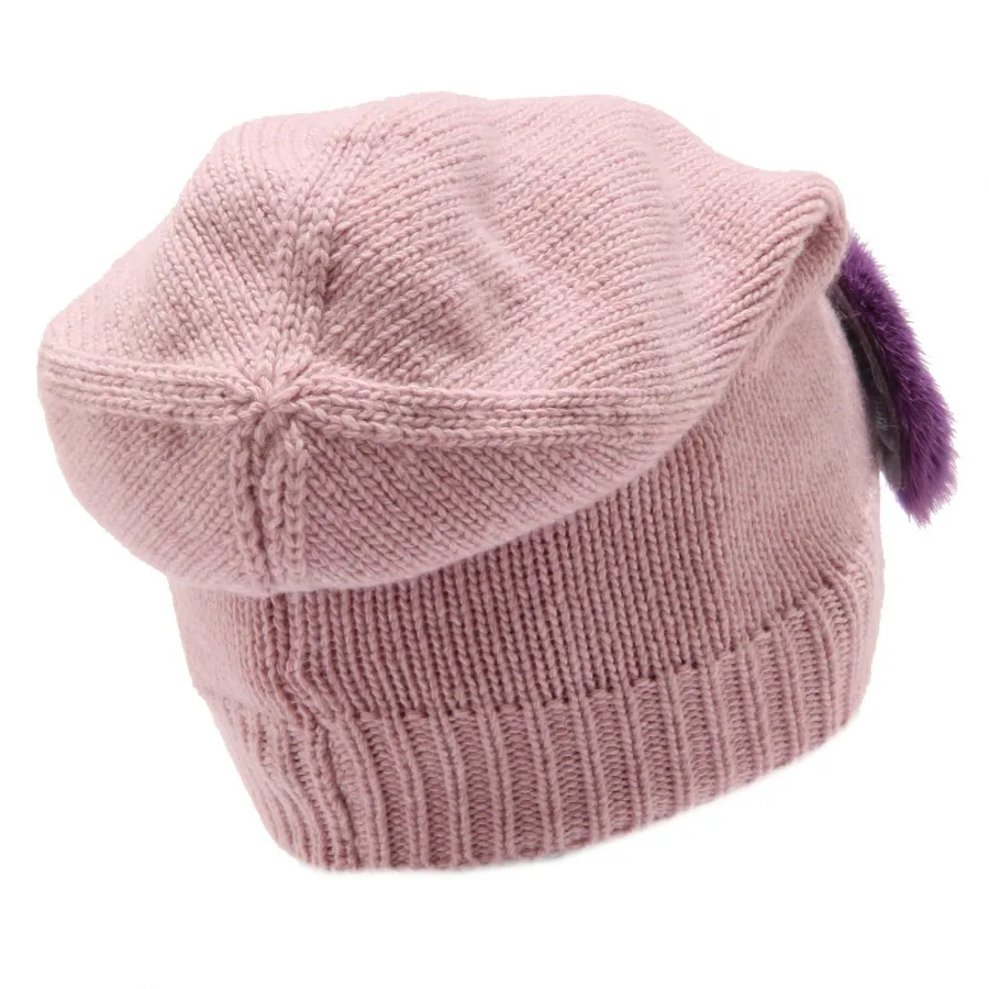 4340U cuffia bimba FENDI misto cashmere rosa pink wool hat kid girl