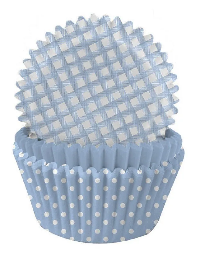 75 pirottini per muffin blu mix 5 cm