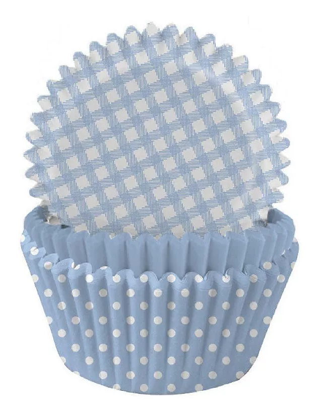 75 pirottini per muffin blu mix 5 cm