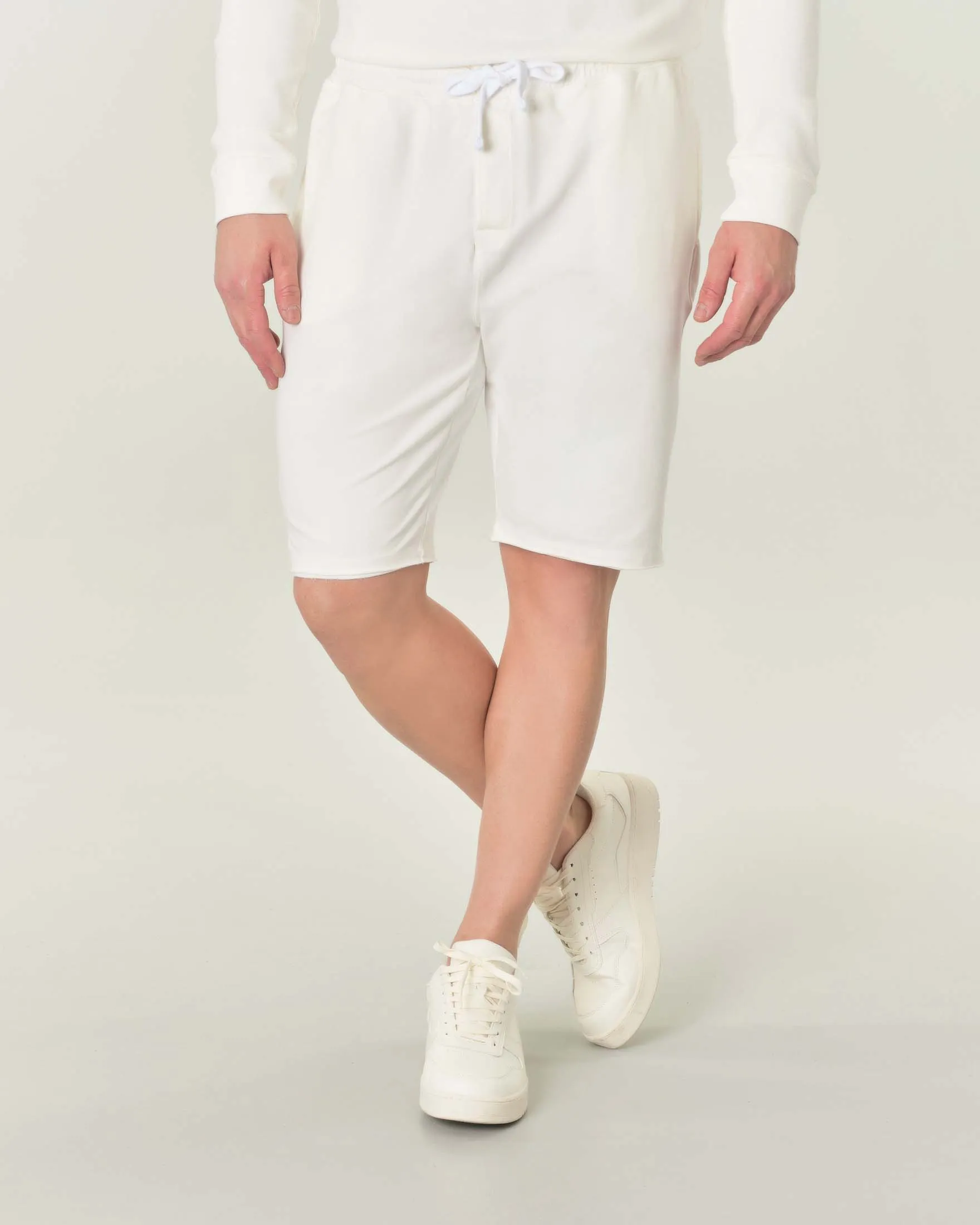 Bermuda bianco in pima cotton peruviano bielastico