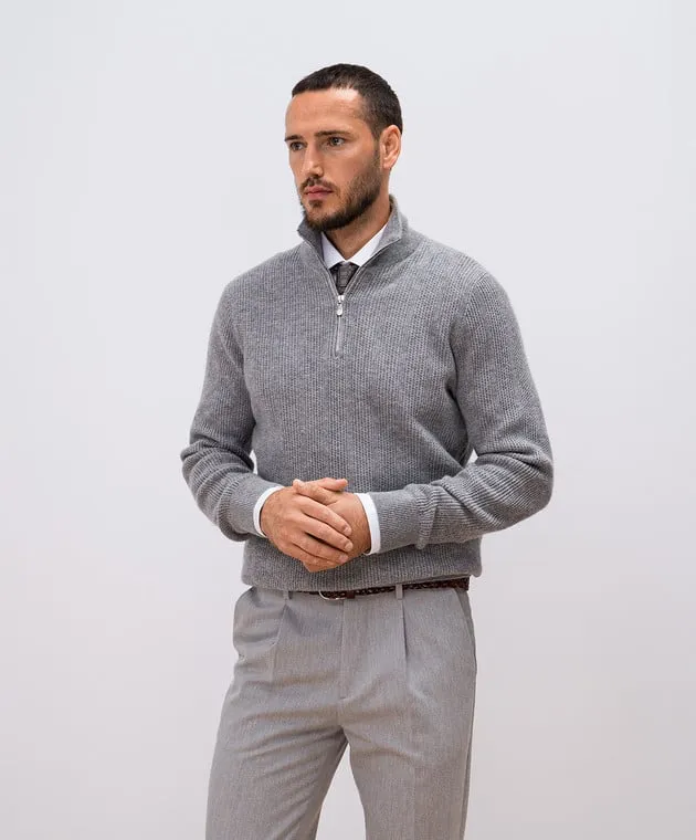 Brunello Cucinelli Maglione in cashmere grigio M22202504
