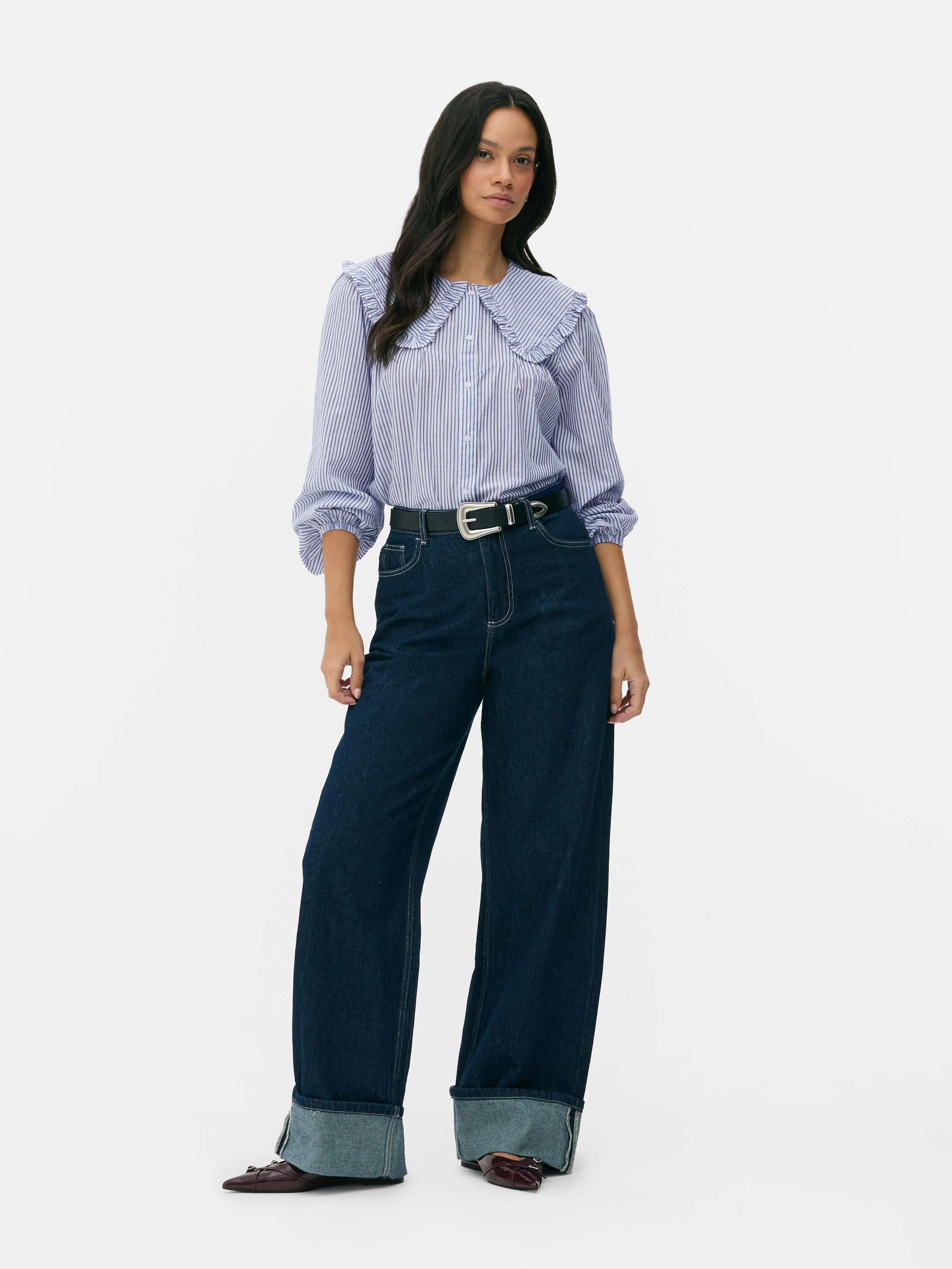 Camicia con colletto e volant