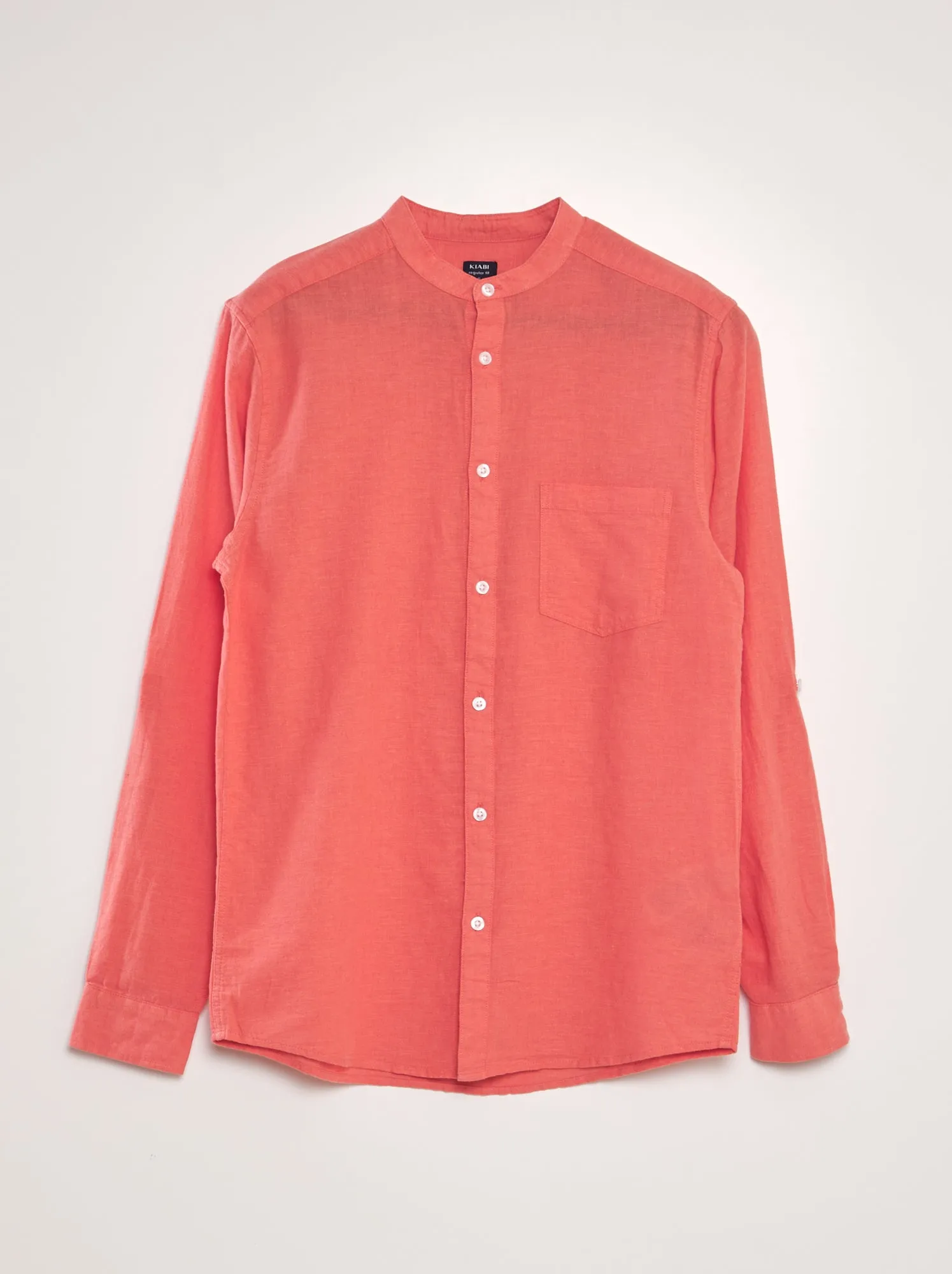 Camicia con collo alla coreana - ROSA
