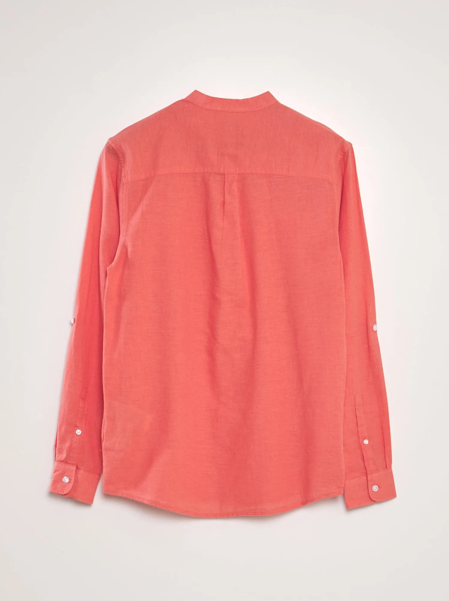 Camicia con collo alla coreana - ROSA