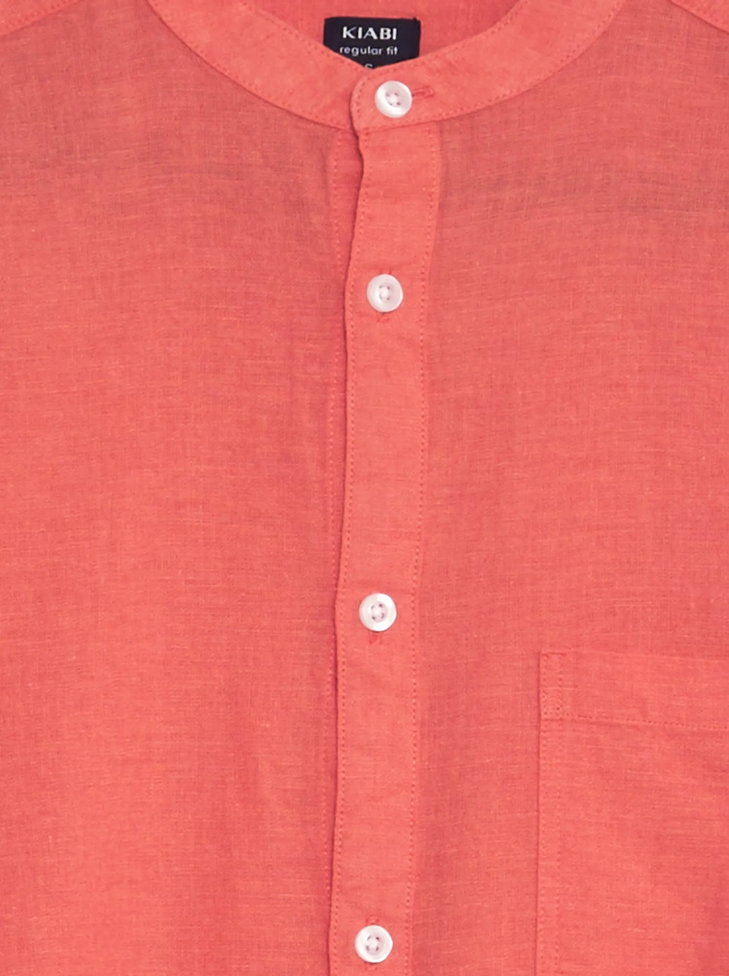 Camicia con collo alla coreana - ROSA