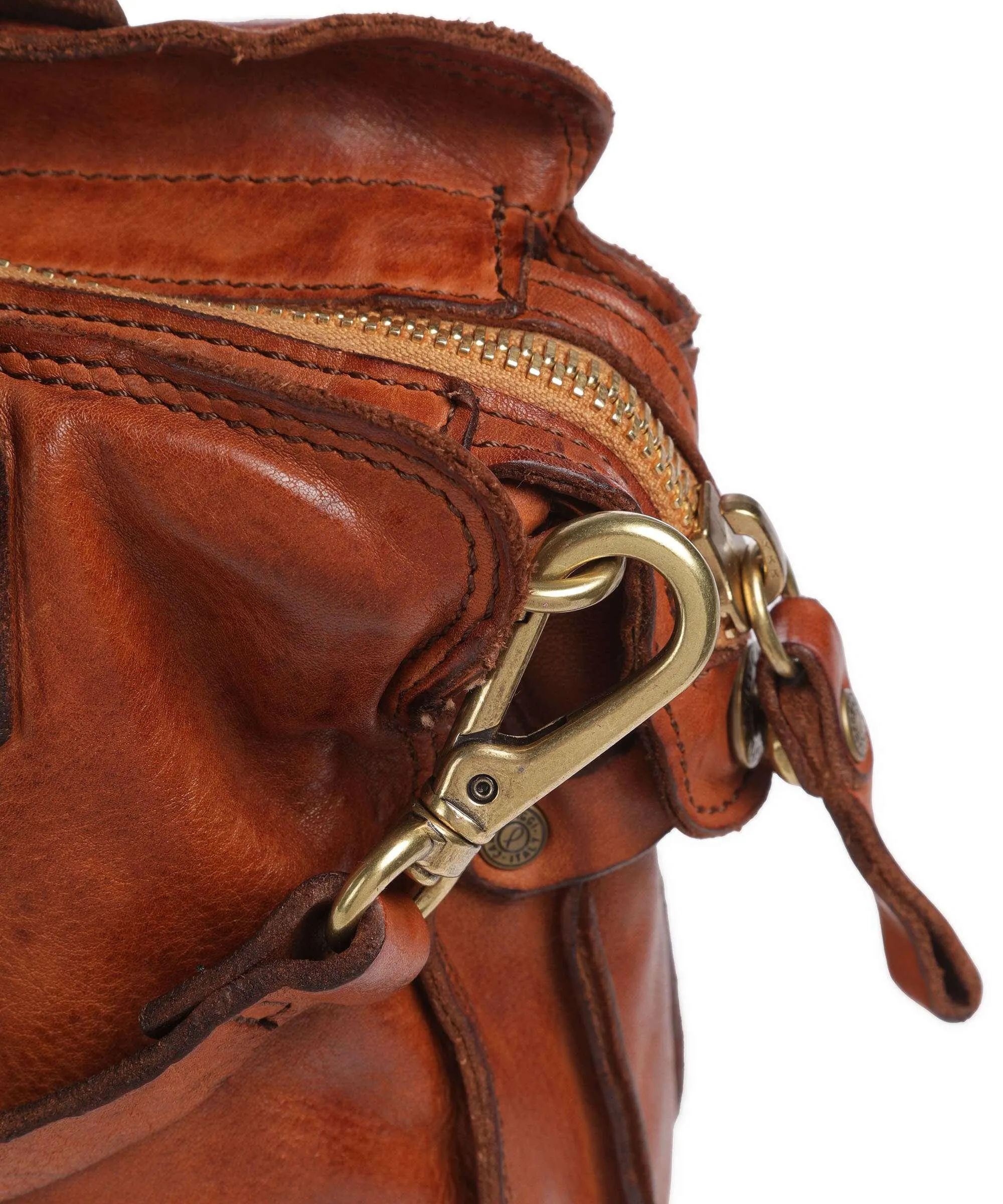  Campomaggi Borsa a mano pelle di vacchetta finemente grana cognac  
