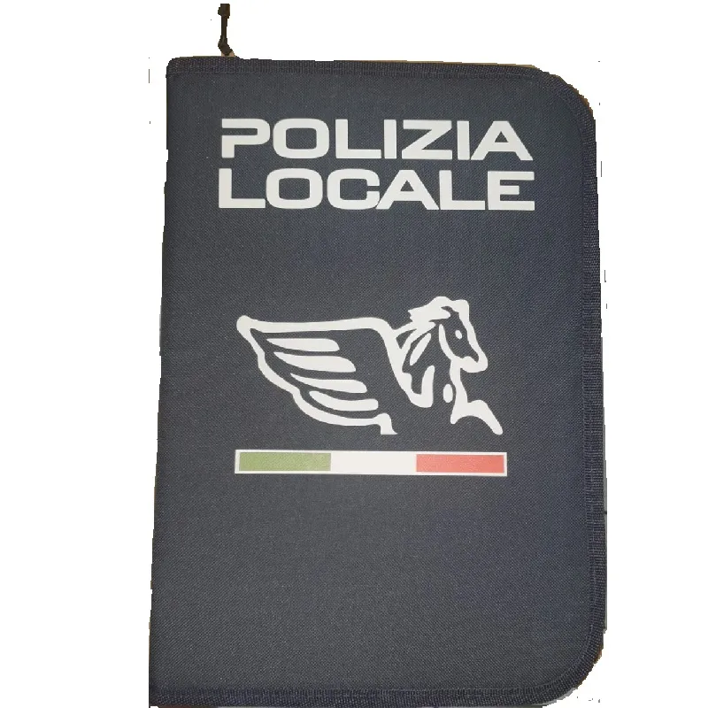 Cartella porta documenti con cerniera Polizia Locale Pegaso