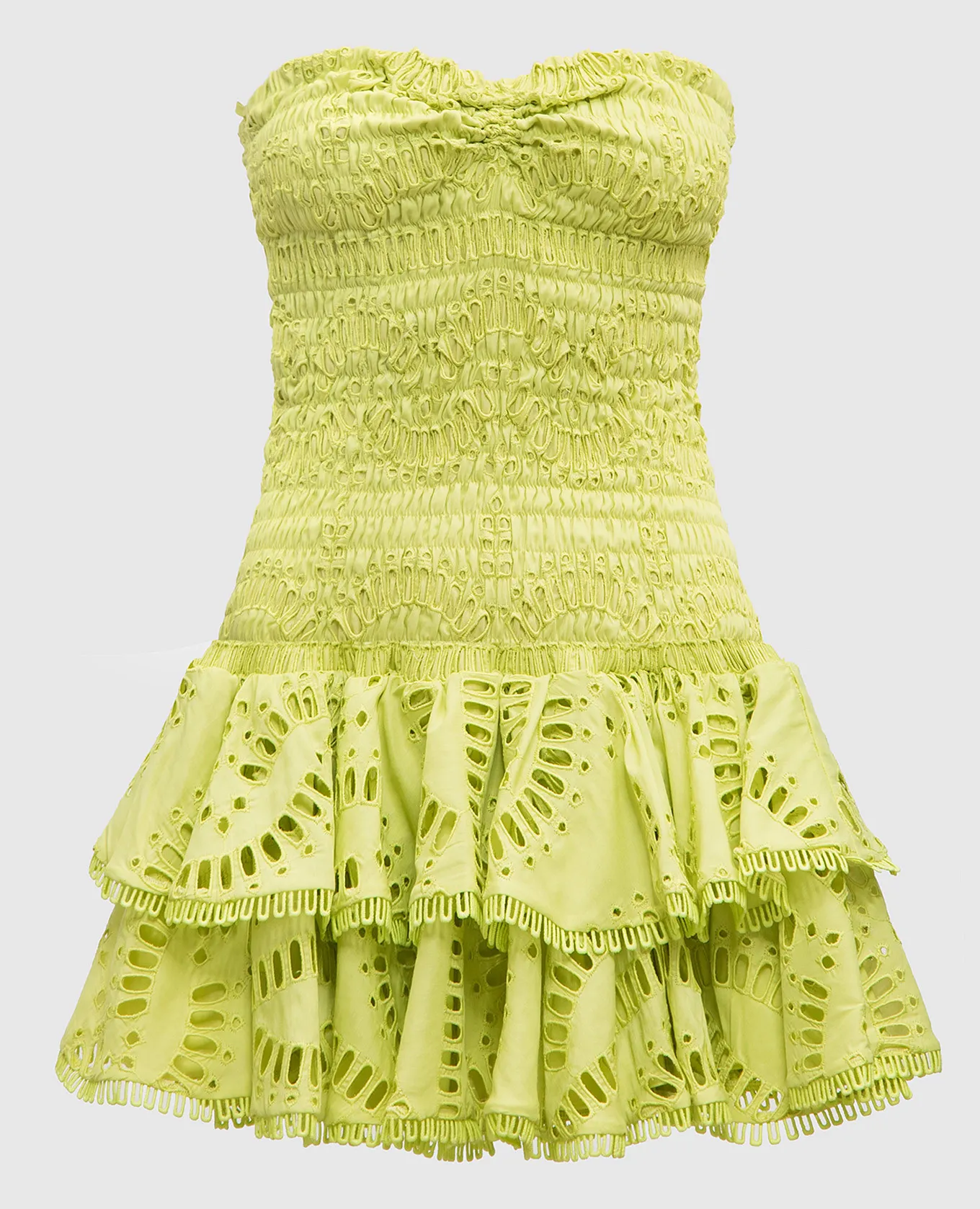 Charo Ruiz Abito verde Megan con ricami in pizzo 243611