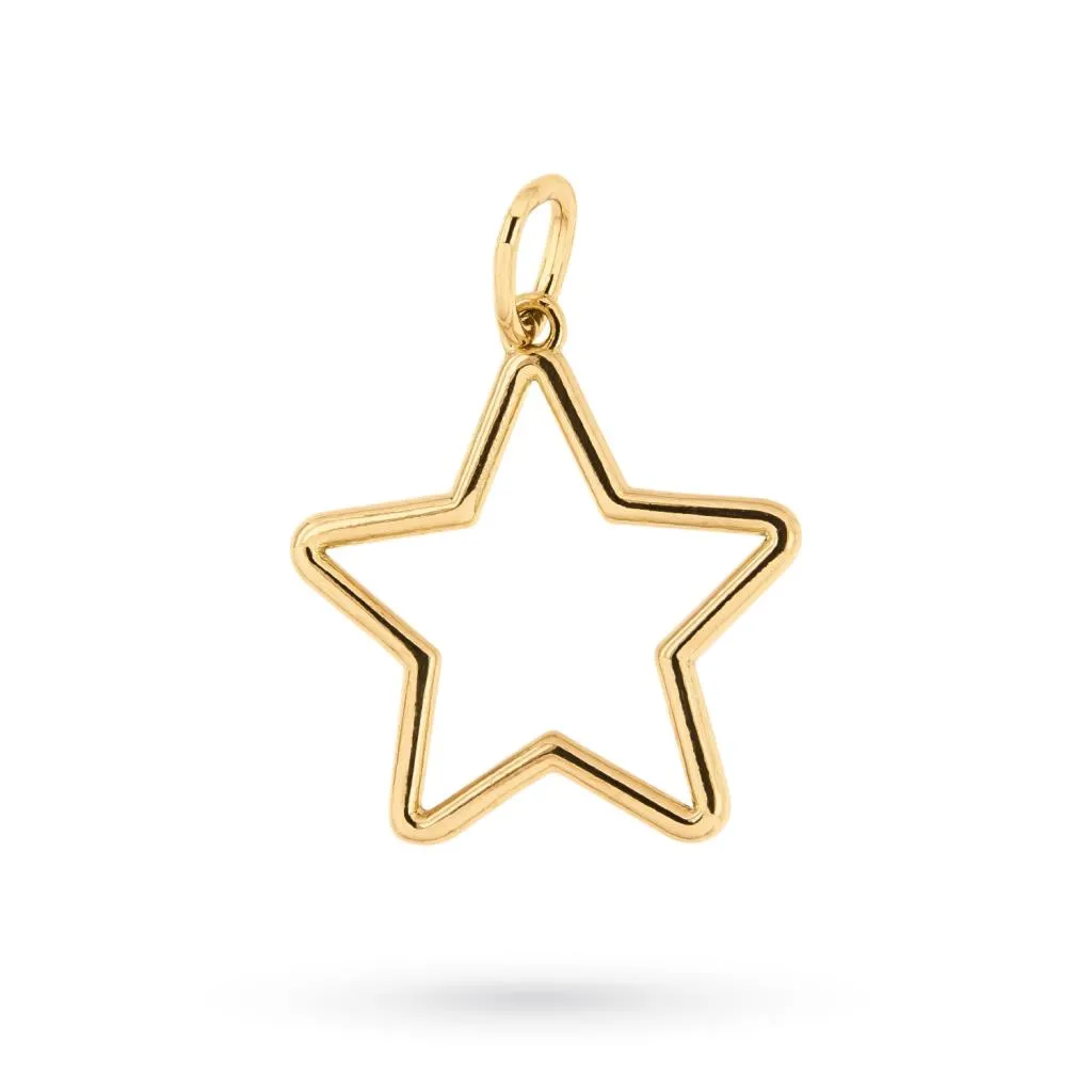 Ciondolo stella filo oro giallo 18kt lucido