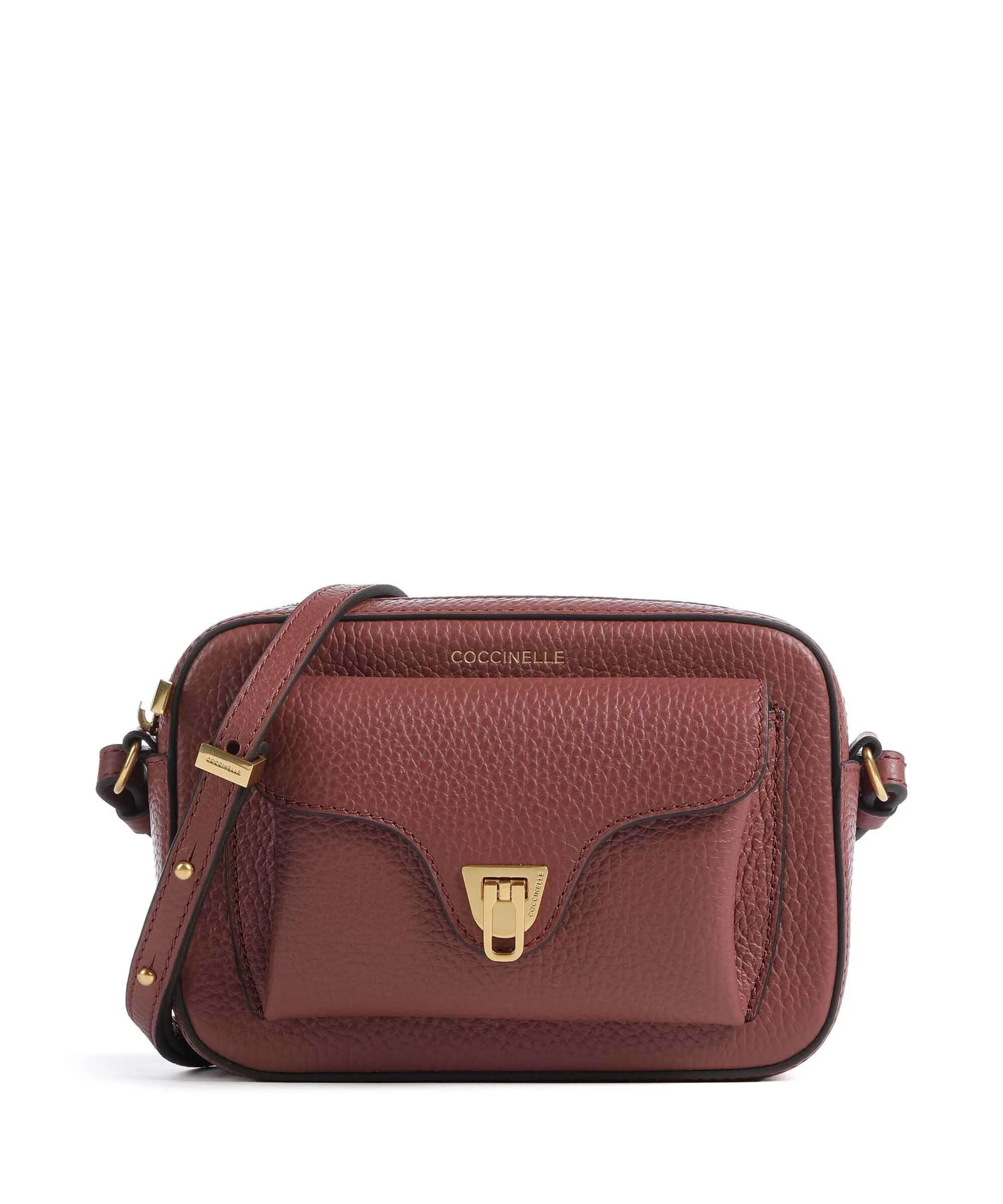  Coccinelle Beat Soft Borsa a tracolla pelle di vacchetta grana marrone  