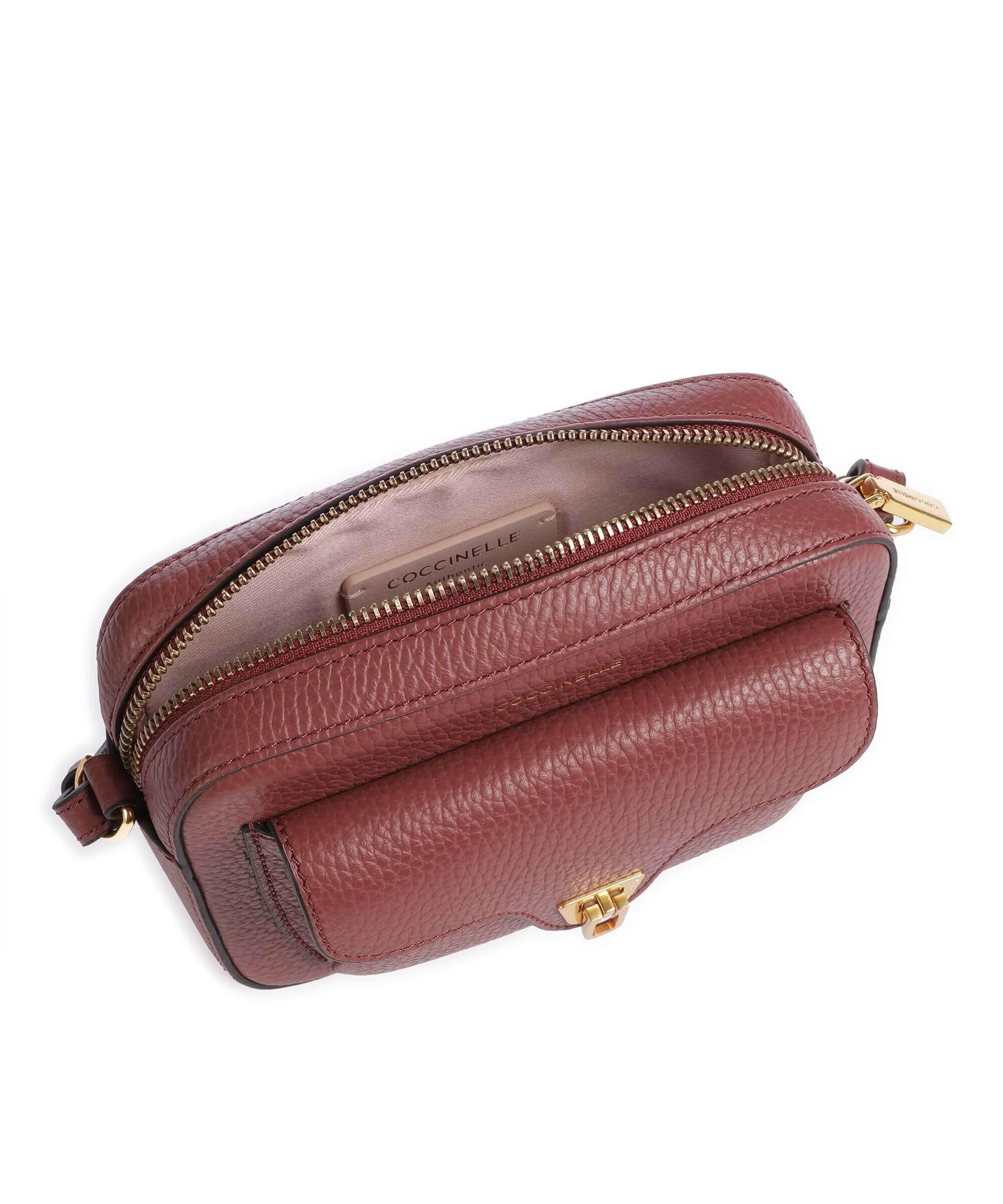  Coccinelle Beat Soft Borsa a tracolla pelle di vacchetta grana marrone  
