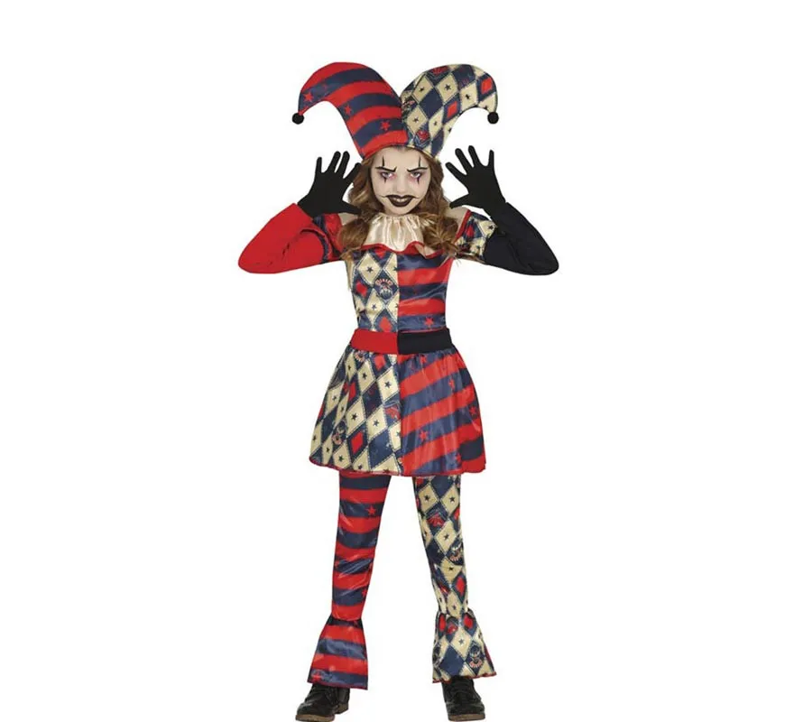 Costume classico da Arlecchino con diamanti per ragazza