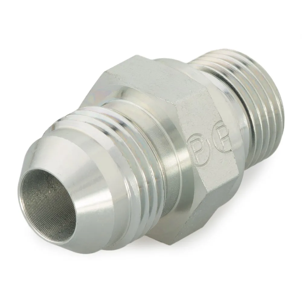 Diritto Parker, connettore A: Maschio 37° JIC Flare, B: Maschio BSPP, in Acciaio