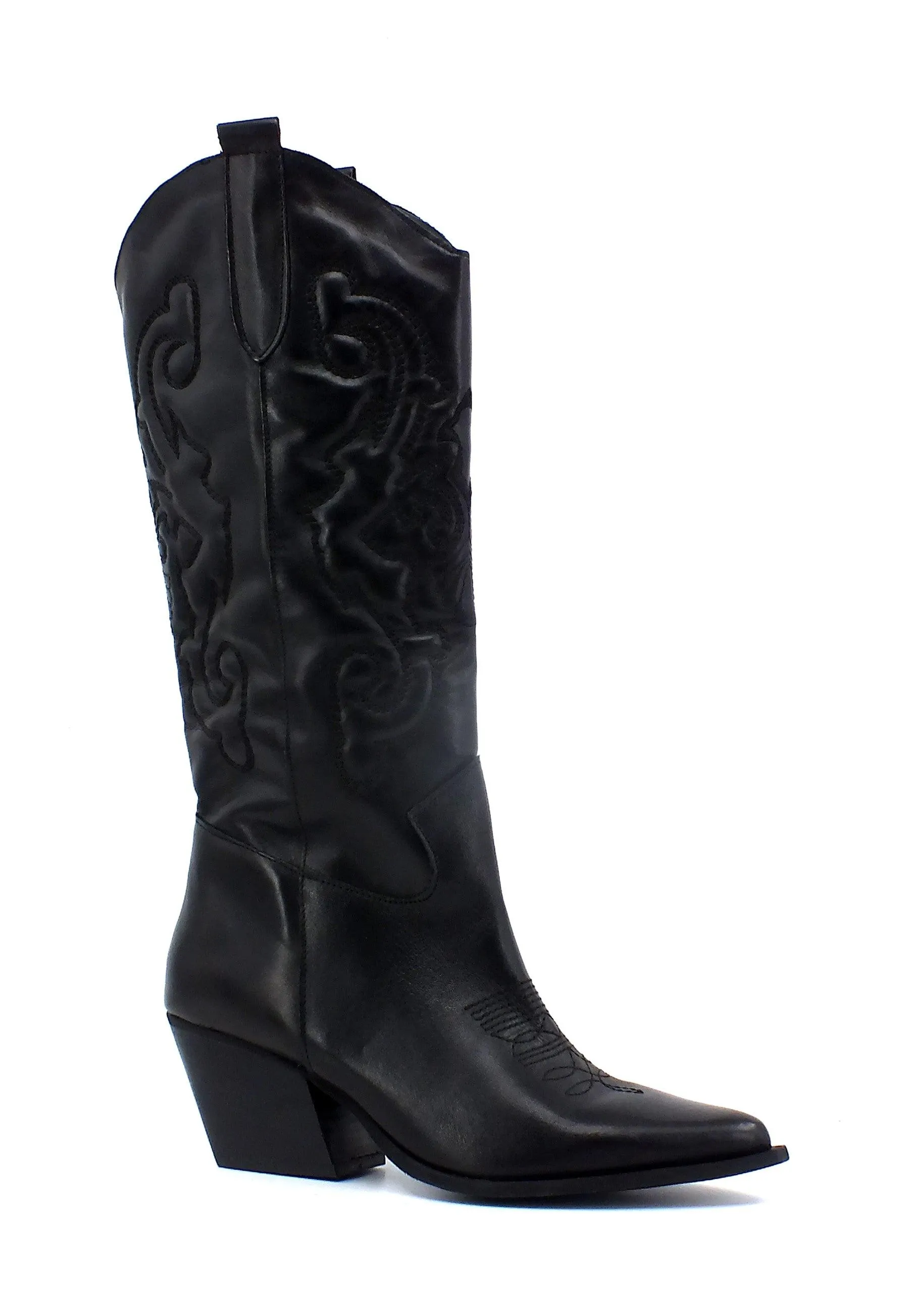 DIVINE FOLLIE Stivale Texano Donna Nero DFI202
