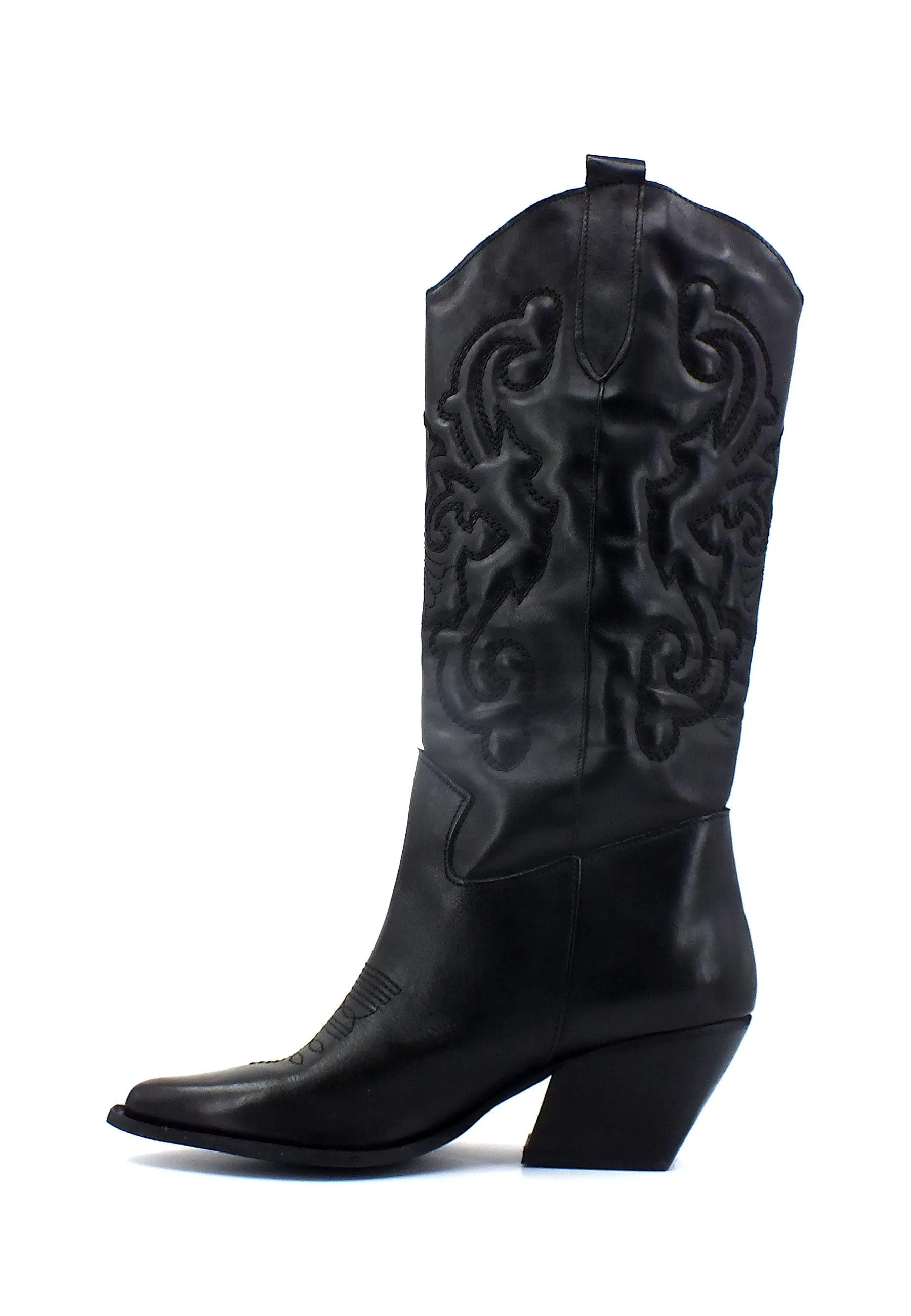 DIVINE FOLLIE Stivale Texano Donna Nero DFI202