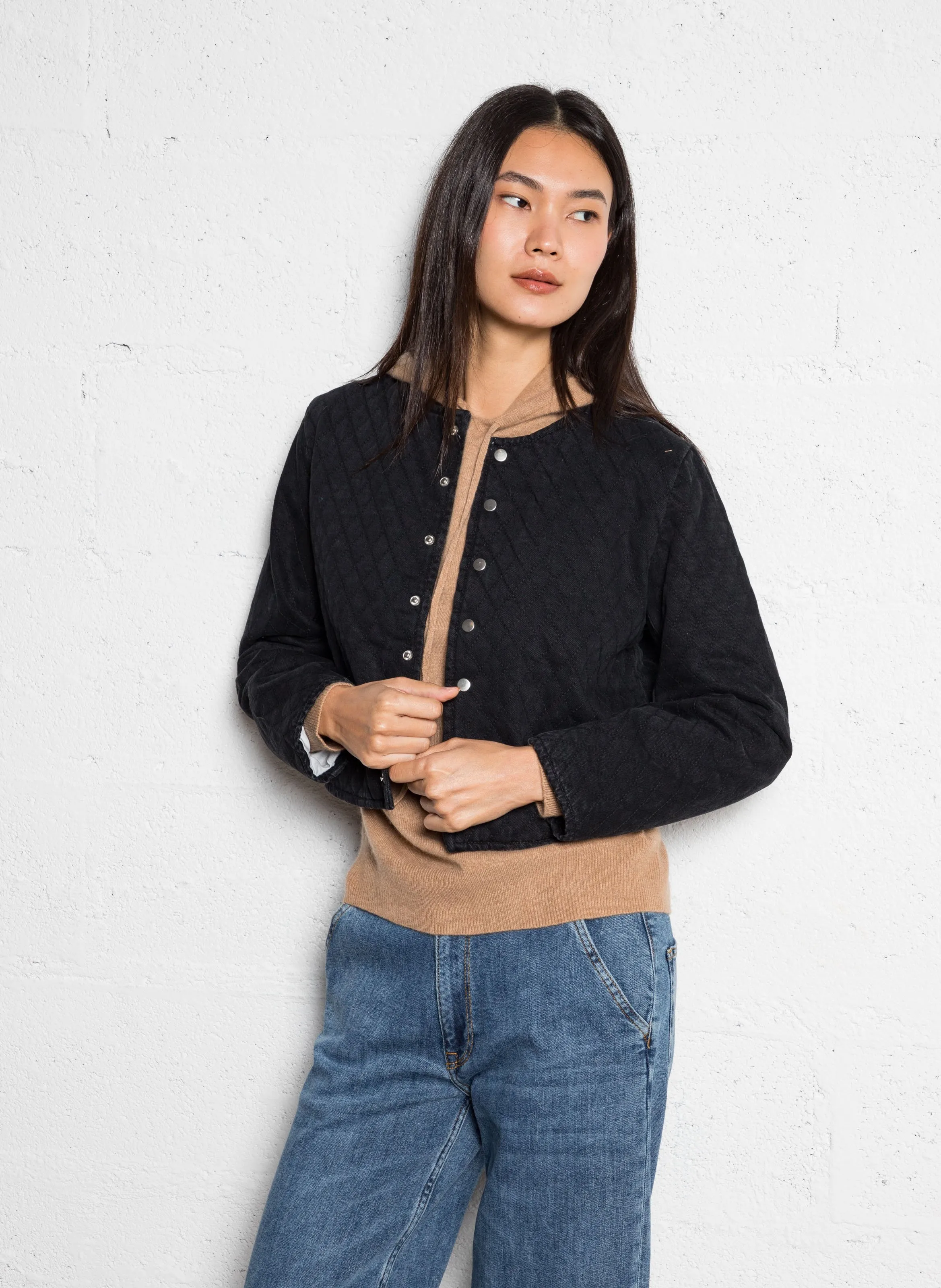  EKYOG   JUNON - Giacca trapuntata in denim | Nero