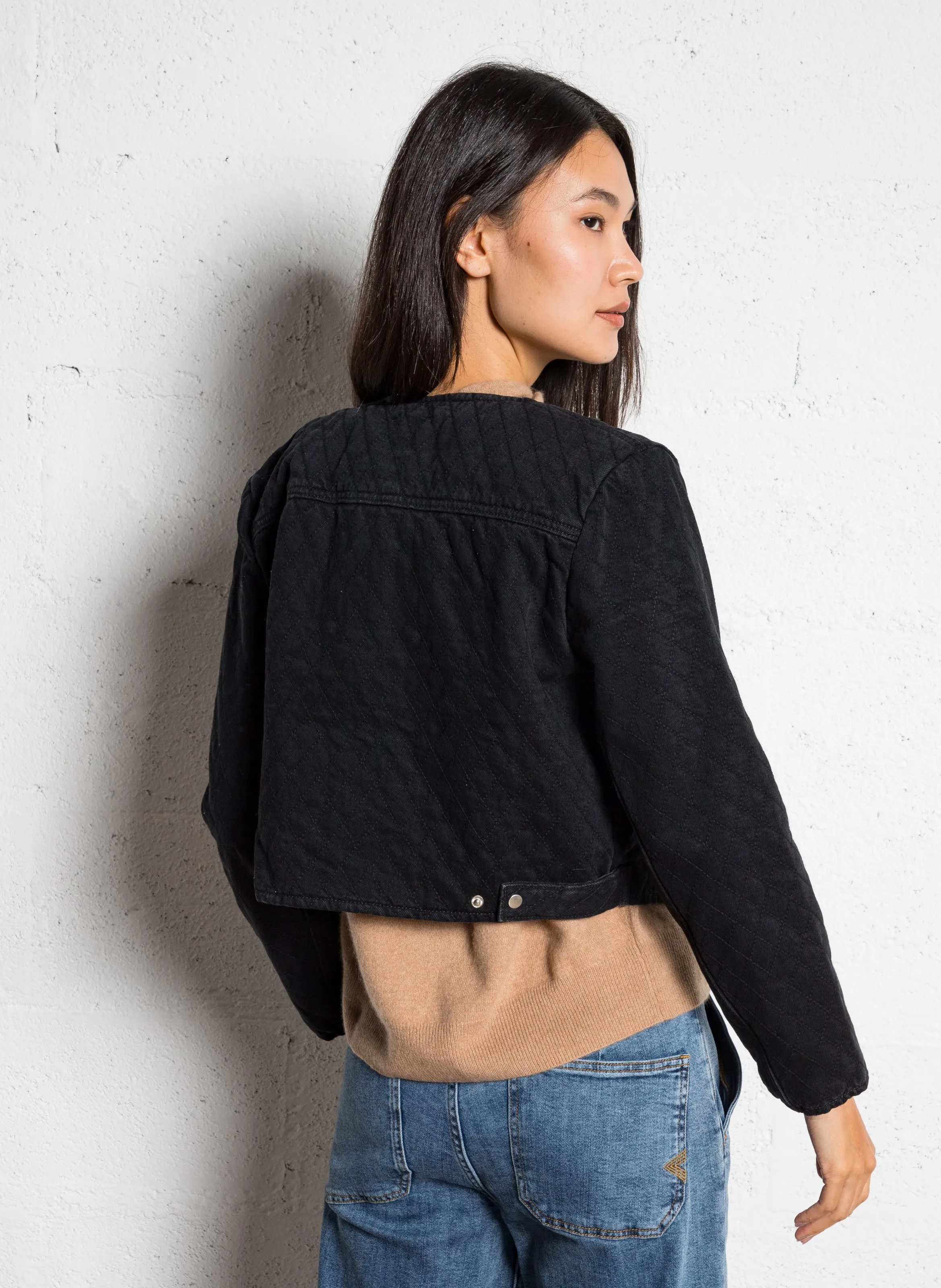  EKYOG   JUNON - Giacca trapuntata in denim | Nero