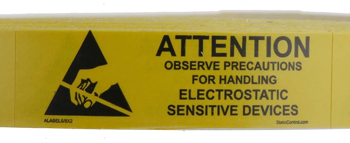 Etichetta ESD Etichette di avvertimento ESD "Observe Precautions for Handling Electrostatic Sensitive Devices",