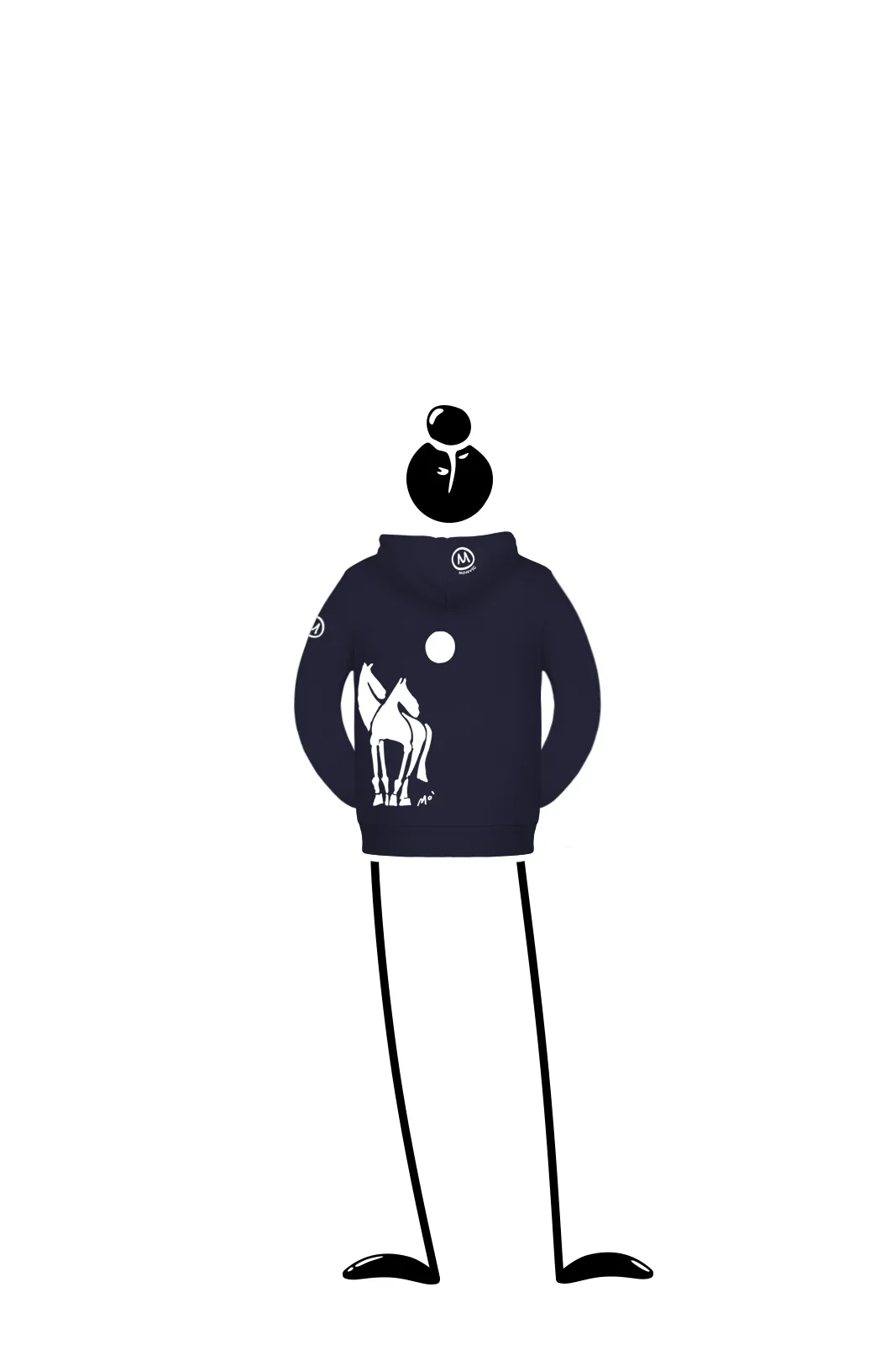 --Felpa bambina con zip “Twin horses” LOLA-