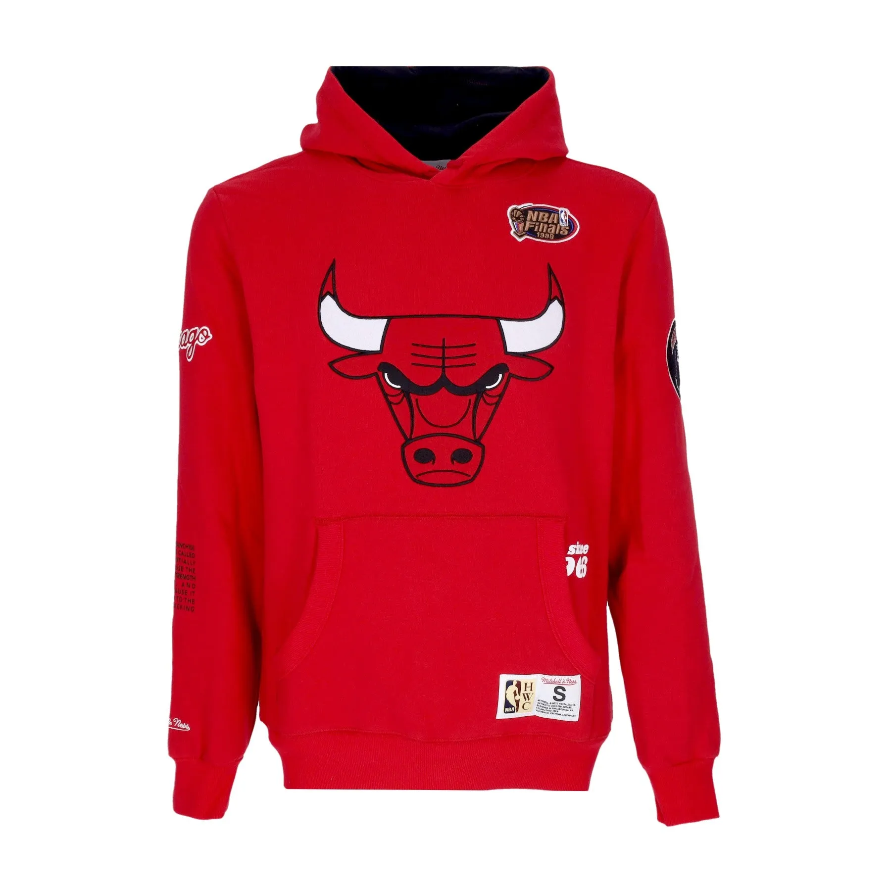 Felpa Cappuccio Uomo Nba Team Origins Fleece Hoodie Hardwood Classics Chibul Scarlet