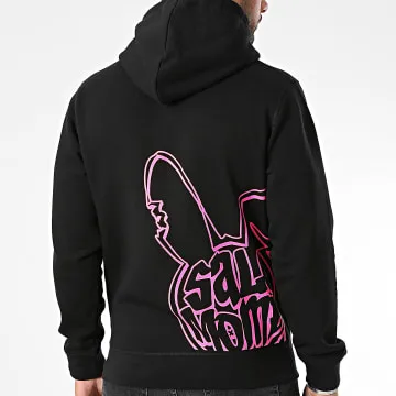 Felpa con cappuccio Half Rabbit Nero Rosa Fluo