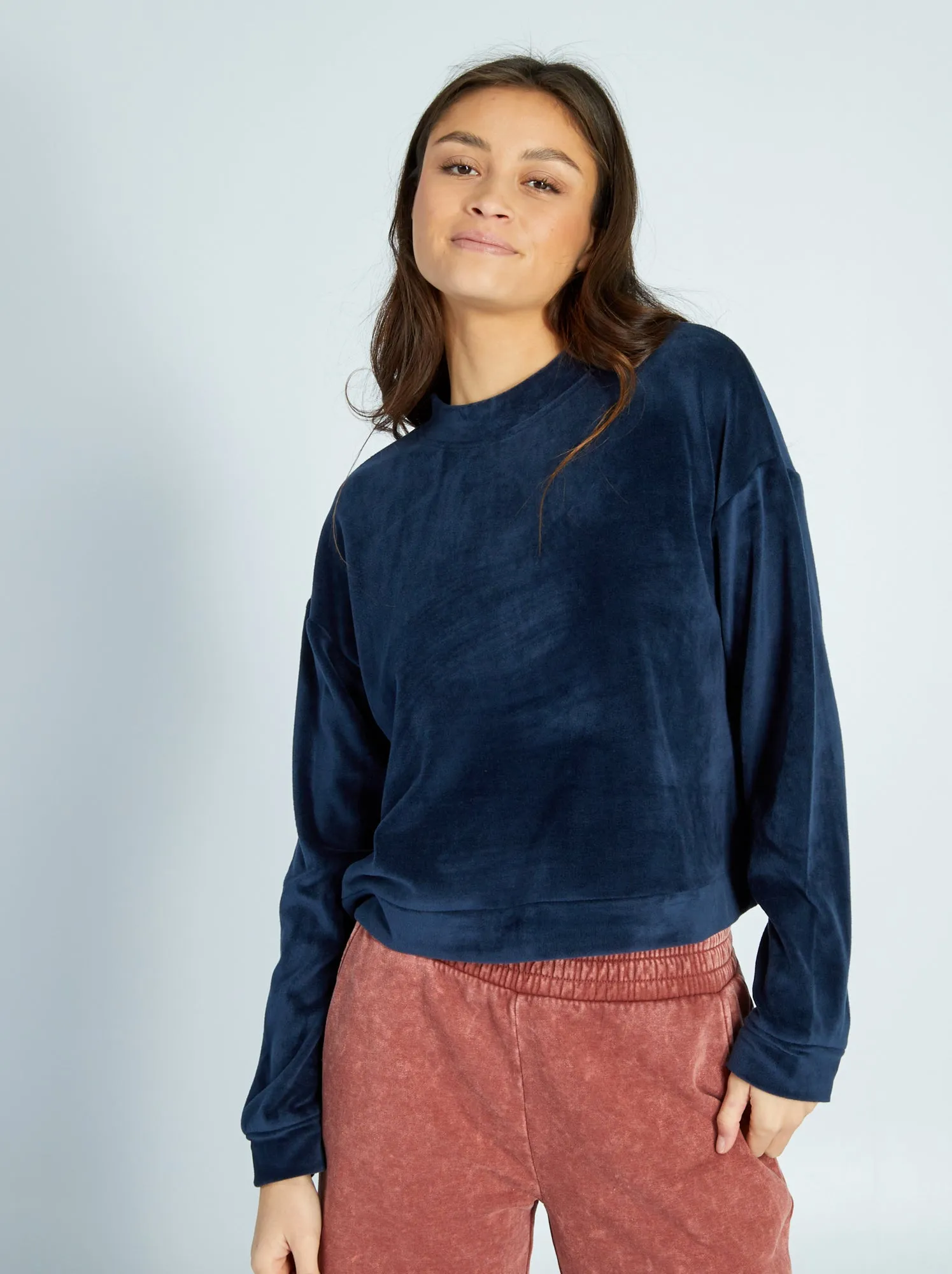 Felpa homewear in pile - blu