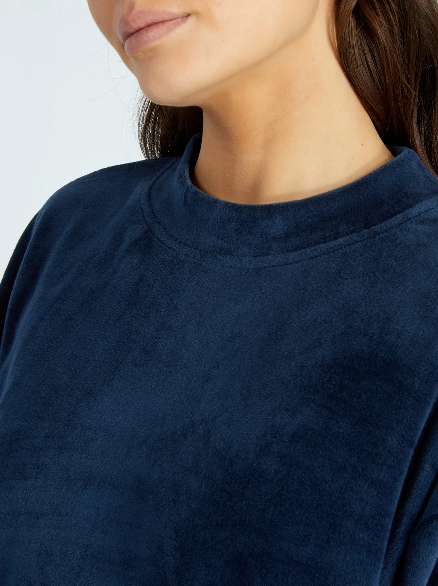 Felpa homewear in pile - blu