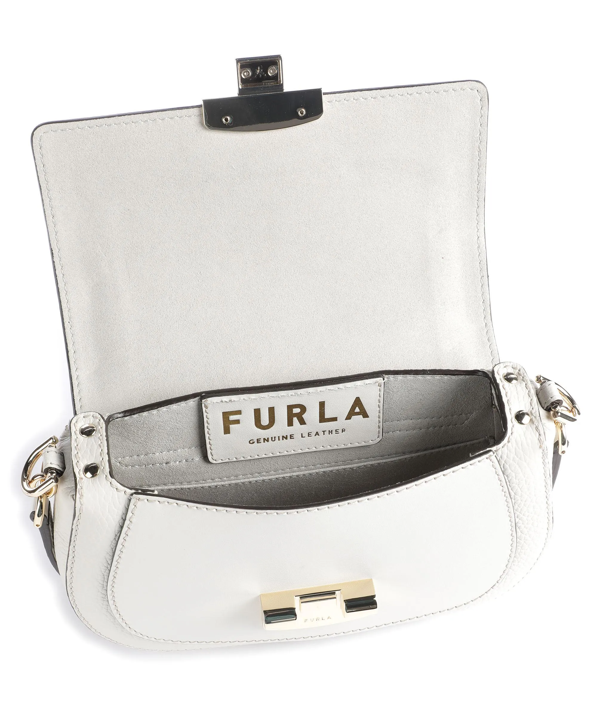  Furla Club 2 S Borsa a spalla pelle granulata avorio  