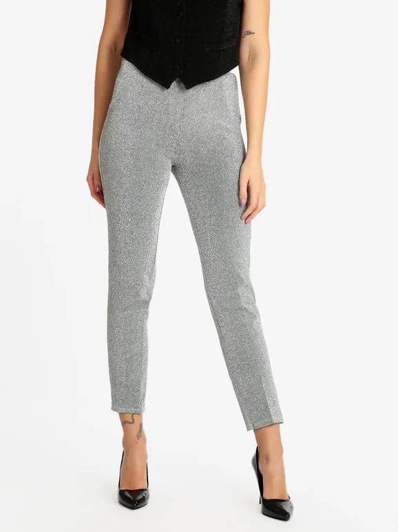 Hdl Milano Pantalon femme ajusté en lurex