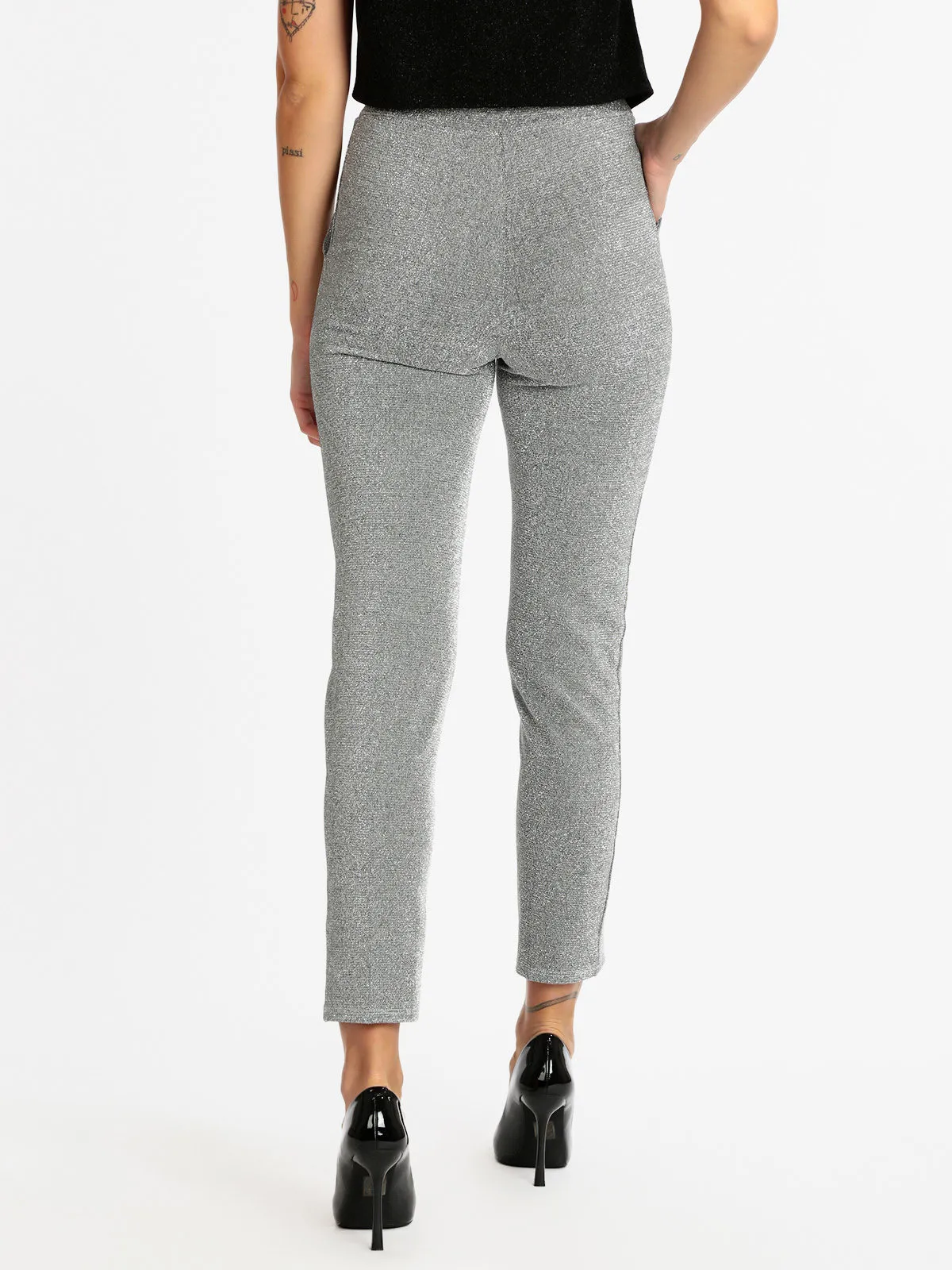 Hdl Milano Pantalon femme ajusté en lurex