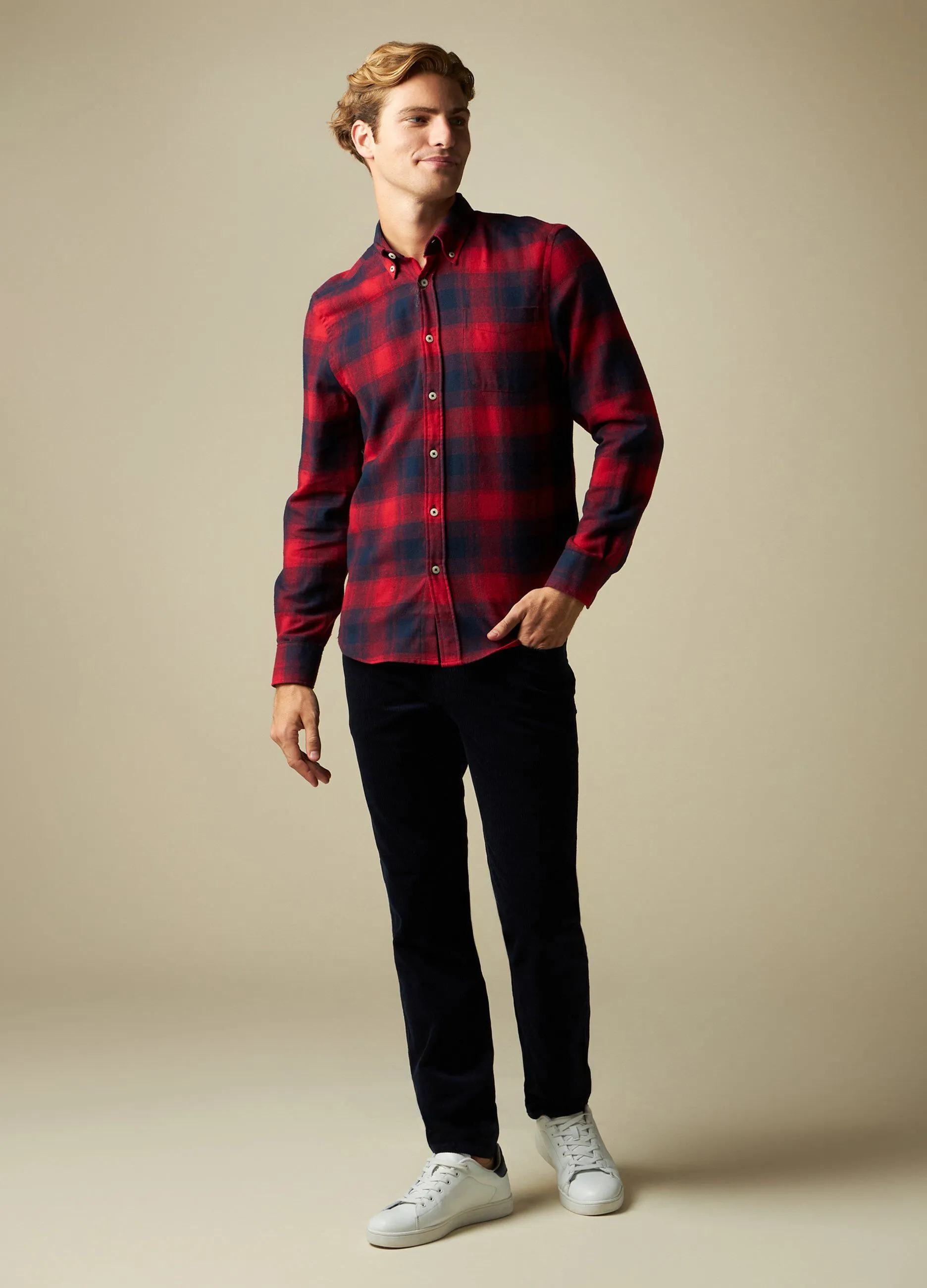 J. HART & BROS  Camicia a quadri in misto cotone uomo