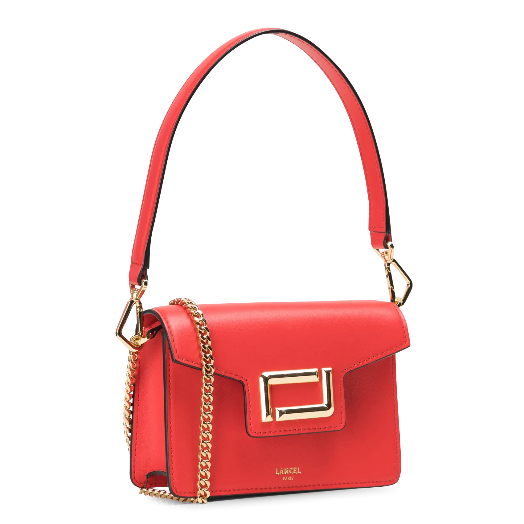  LANCEL   ANGELE MINI - Mini borsa a tracolla con patta in pelle | Rosso