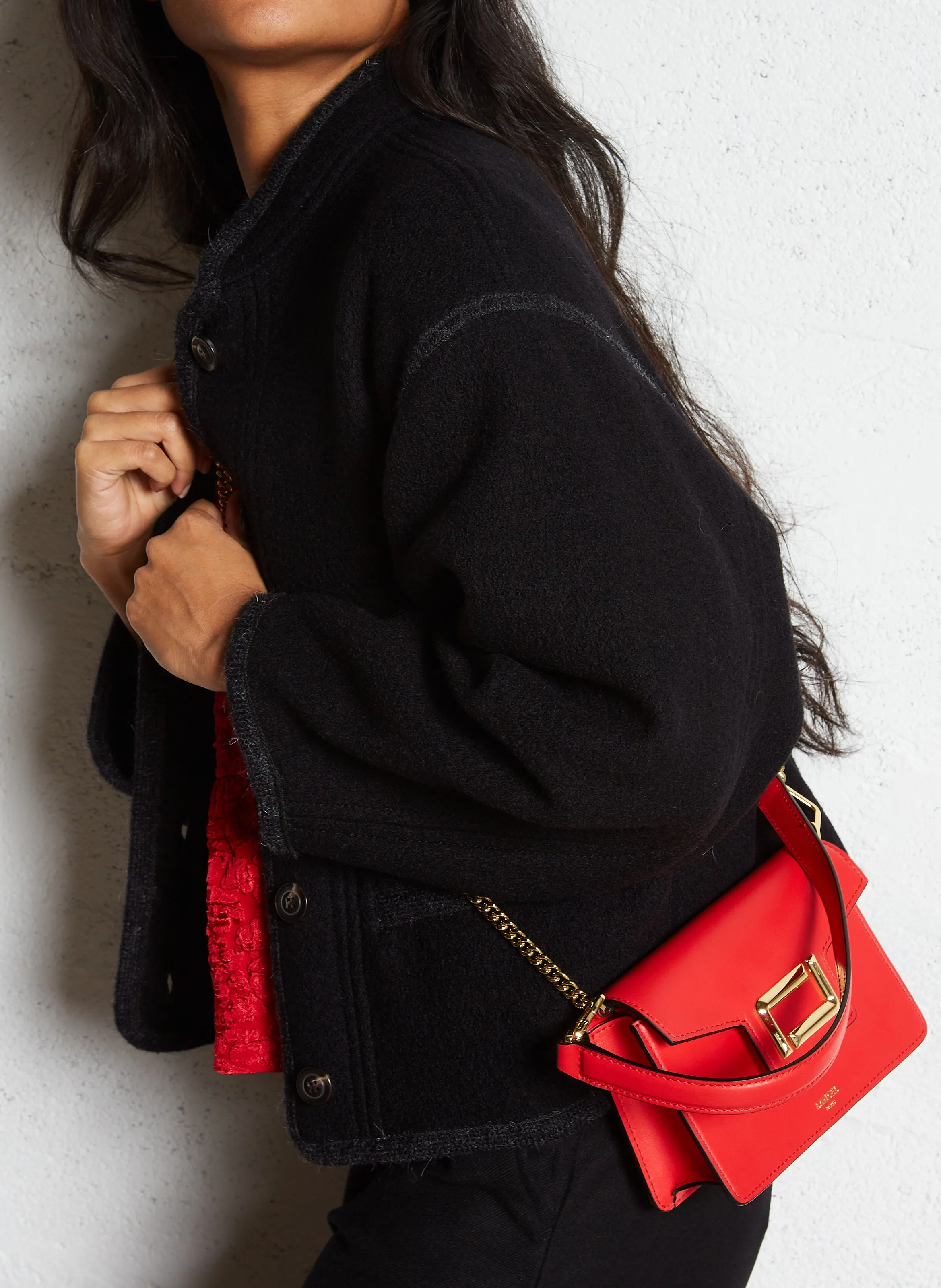  LANCEL   ANGELE MINI - Mini borsa a tracolla con patta in pelle | Rosso