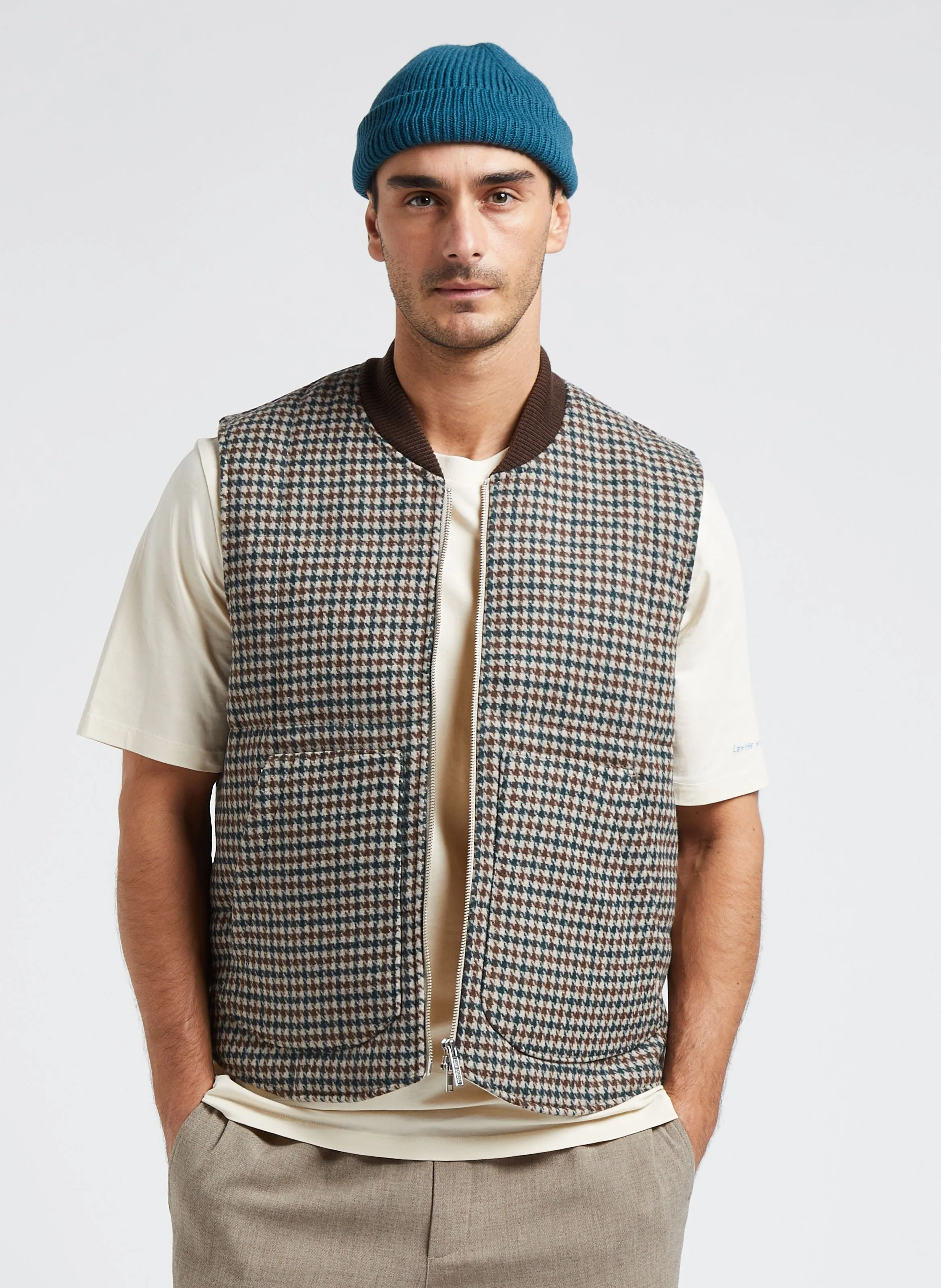  LES DEUX   MICHAEL - Giacca scollo tondo con motivo pied-de-poule in misto lana | Multicolore
