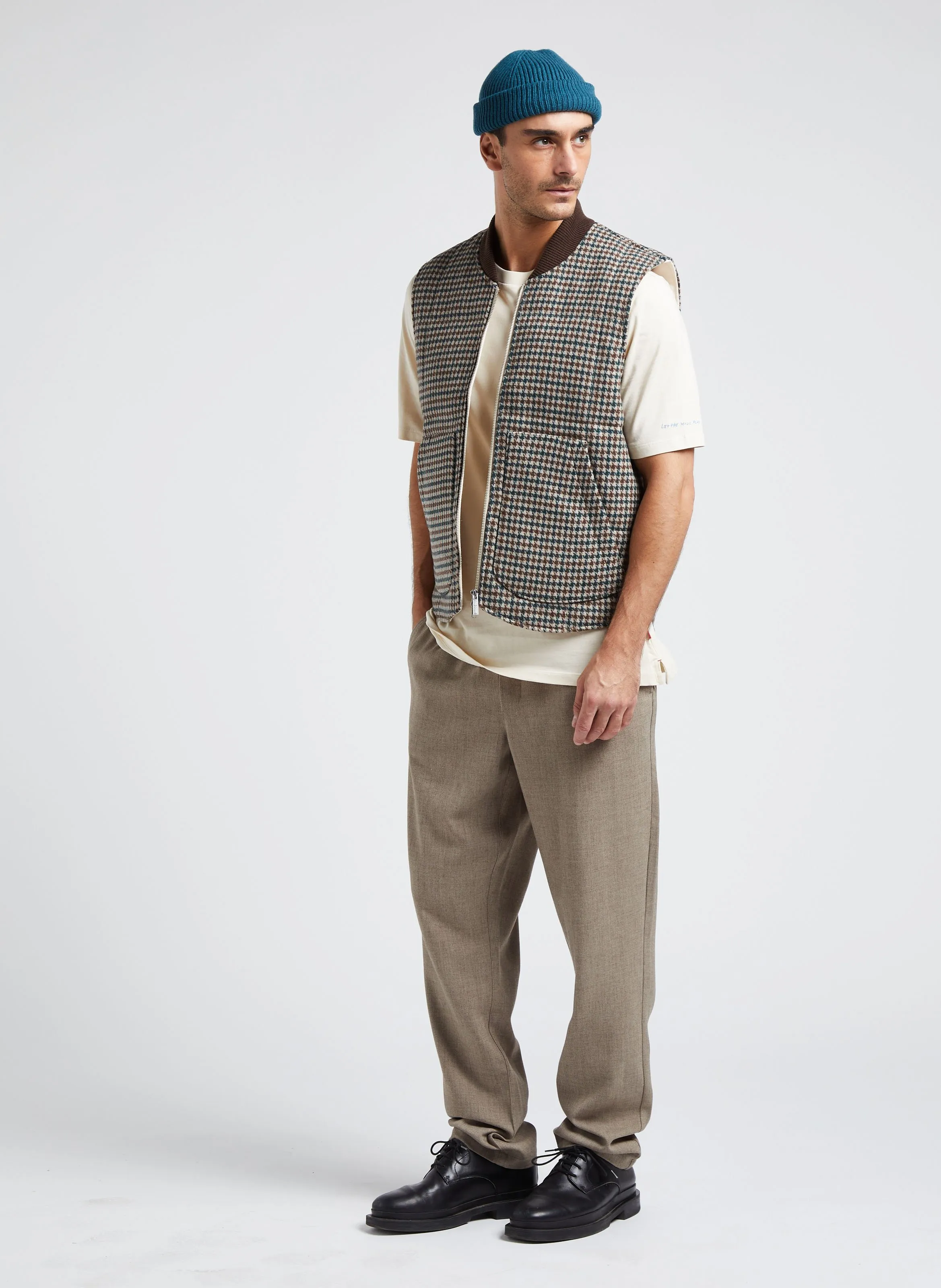 LES DEUX   MICHAEL - Giacca scollo tondo con motivo pied-de-poule in misto lana | Multicolore