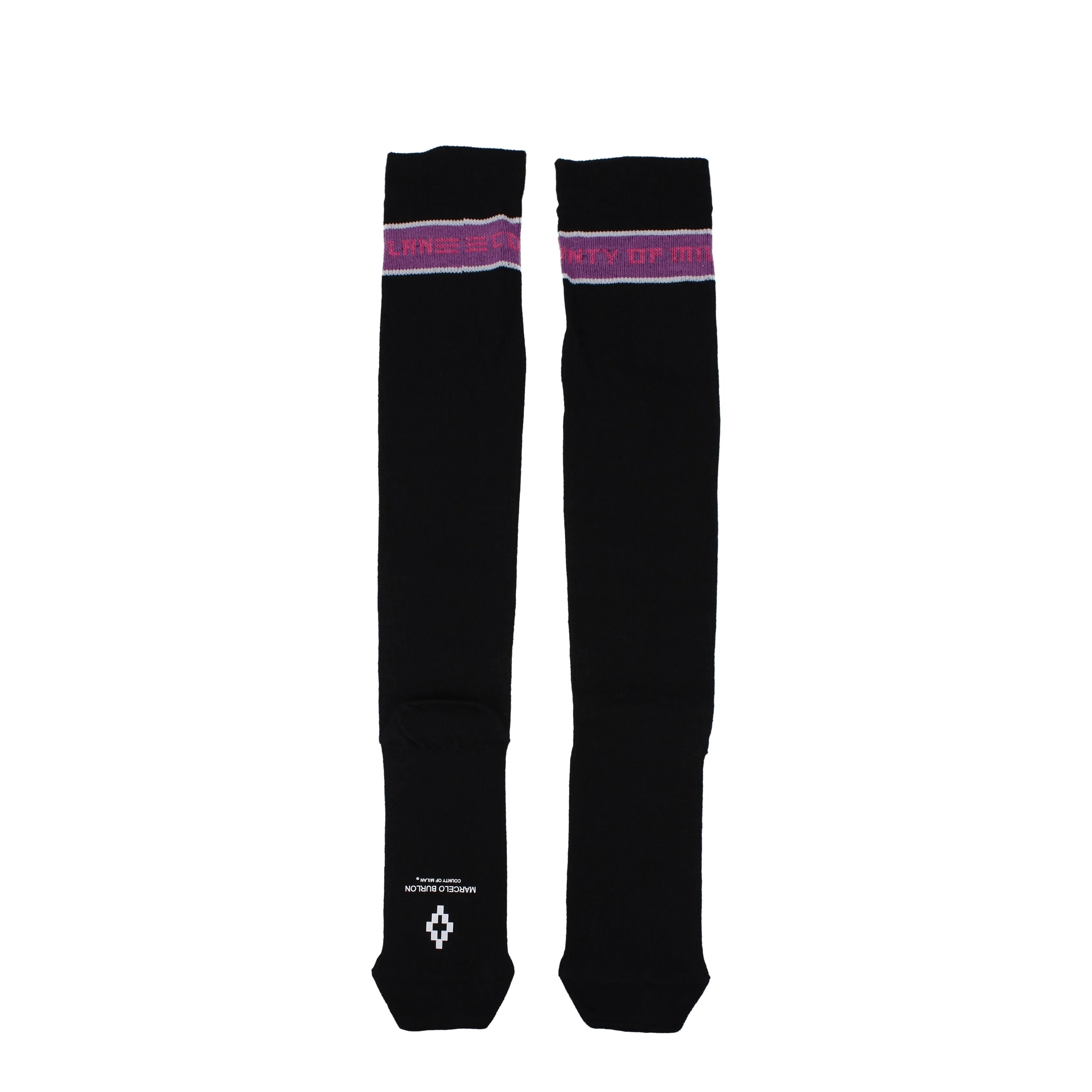 Marcelo Burlon Calze e Calzini Uomo Cotone Nero/Viola