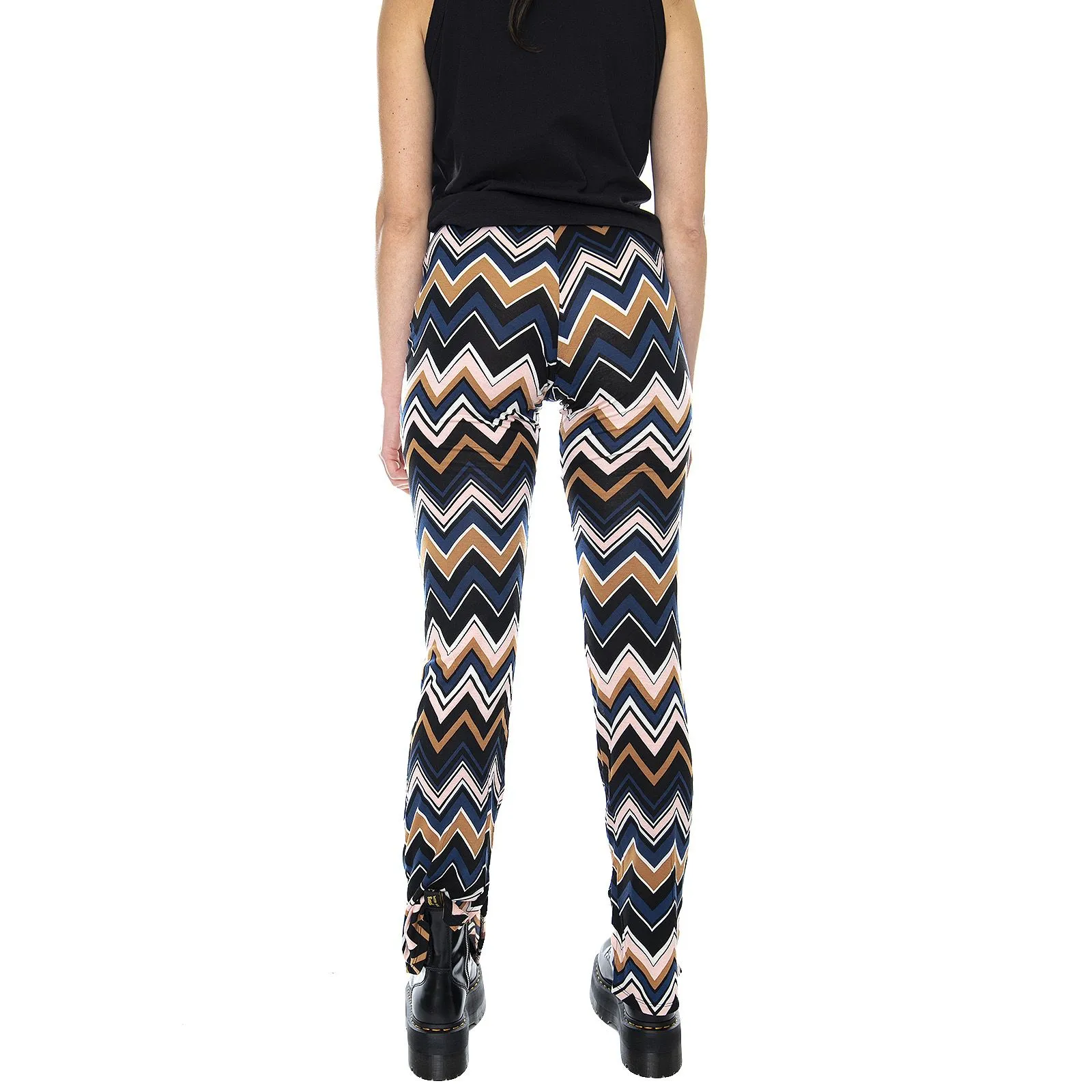 Motel Rocks Kyla Pants - Chevron Brown / Multicolor - Pantaloni Donna Multicolore    