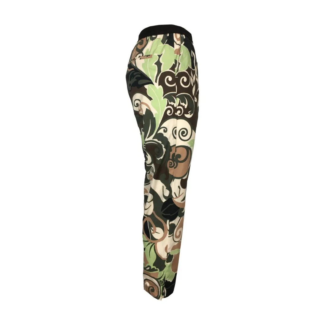 MYTHS pantalone donna fantasia verde/moro/ecru D08ELA 414 MADE IN ITALY