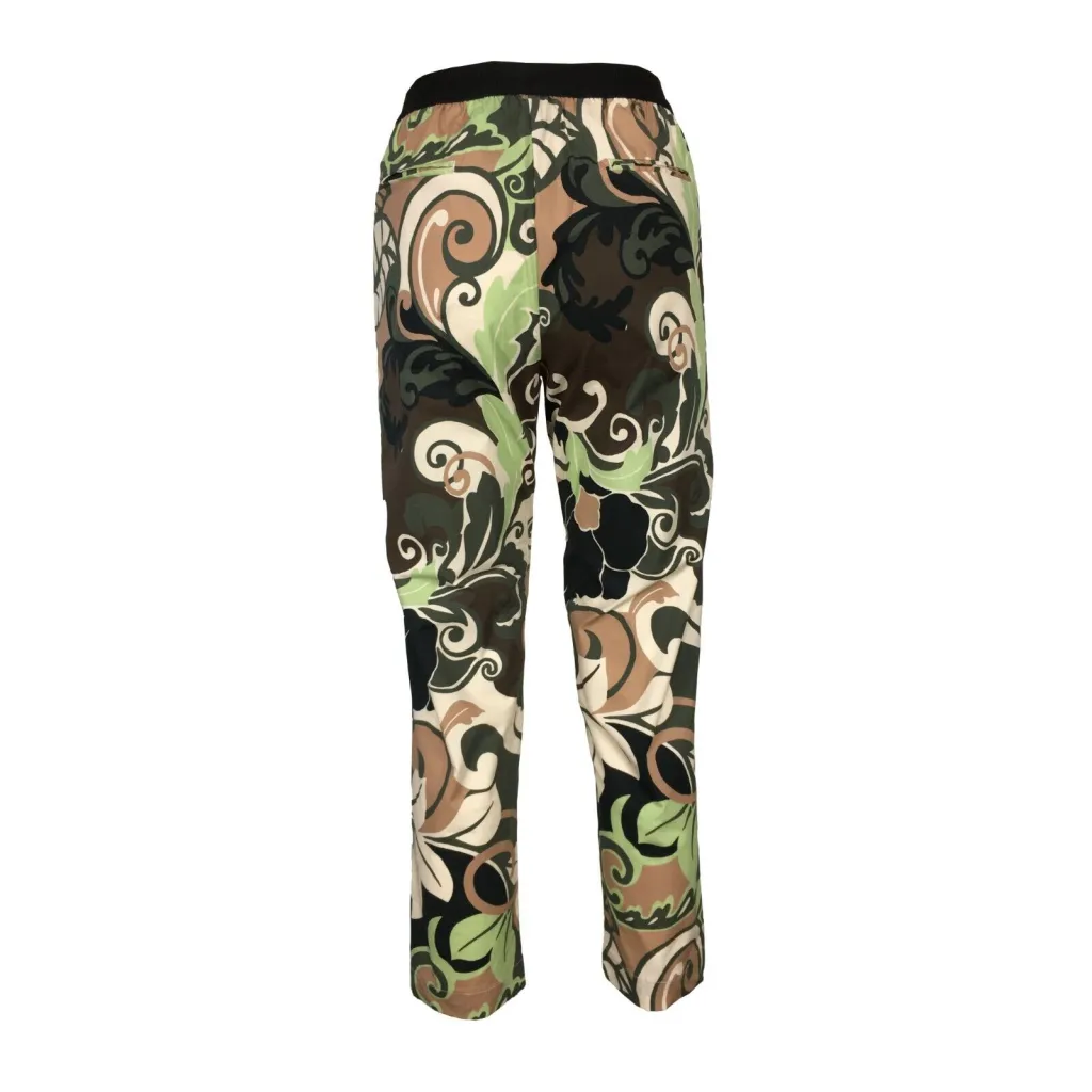 MYTHS pantalone donna fantasia verde/moro/ecru D08ELA 414 MADE IN ITALY