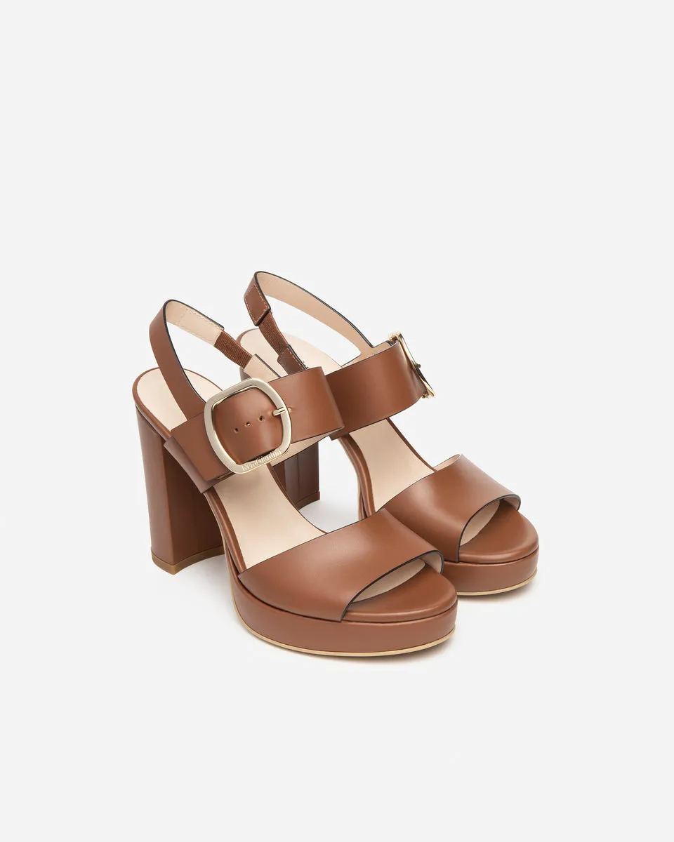Nero Giardini E410360D sandali donna in pelle cognac