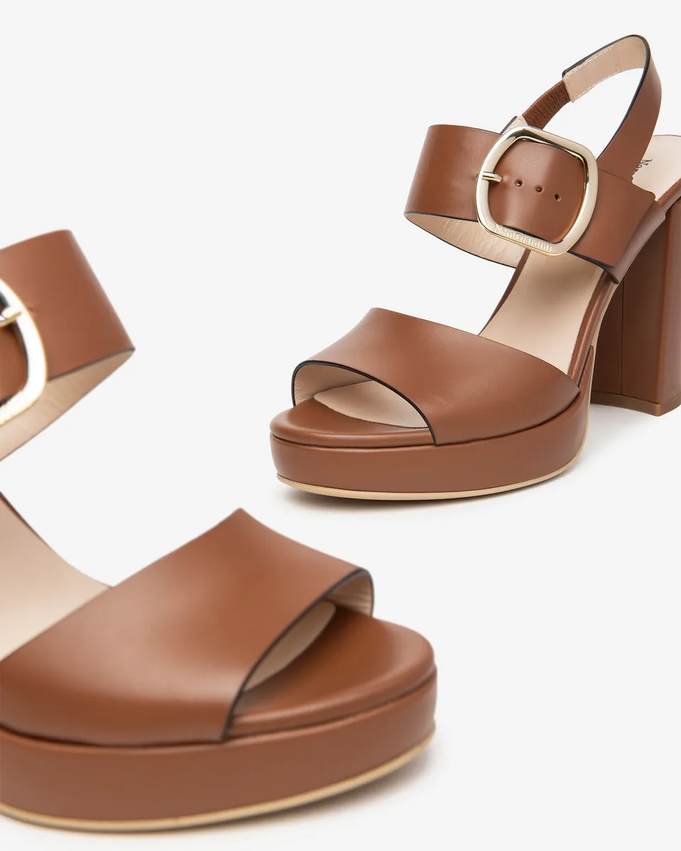 Nero Giardini E410360D sandali donna in pelle cognac