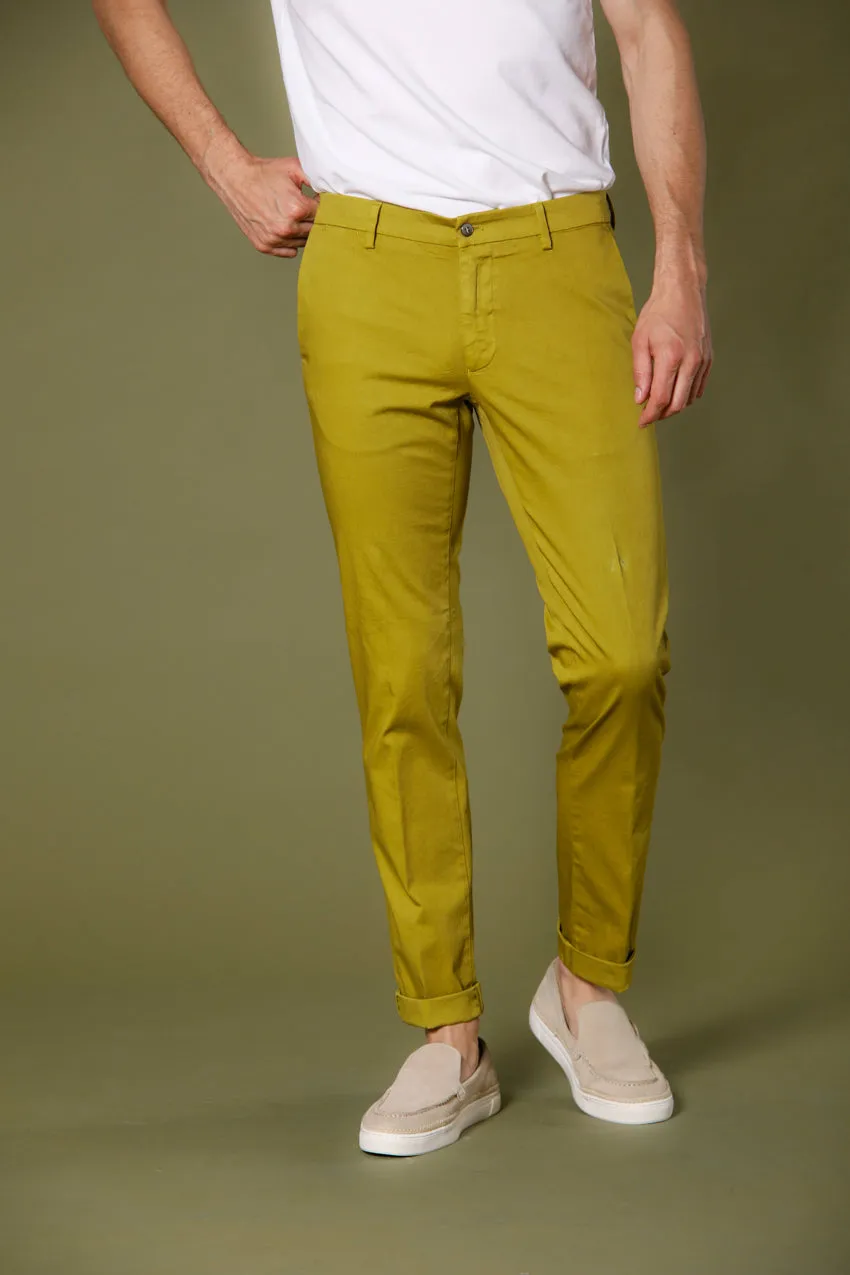 New York pantalon chino homme en satin stretch régulière