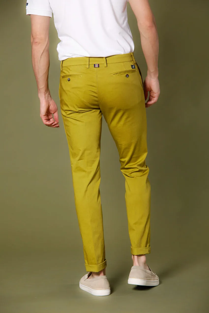 New York pantalon chino homme en satin stretch régulière