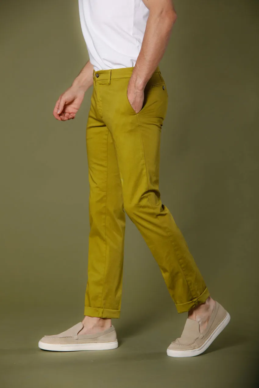 New York pantalon chino homme en satin stretch régulière