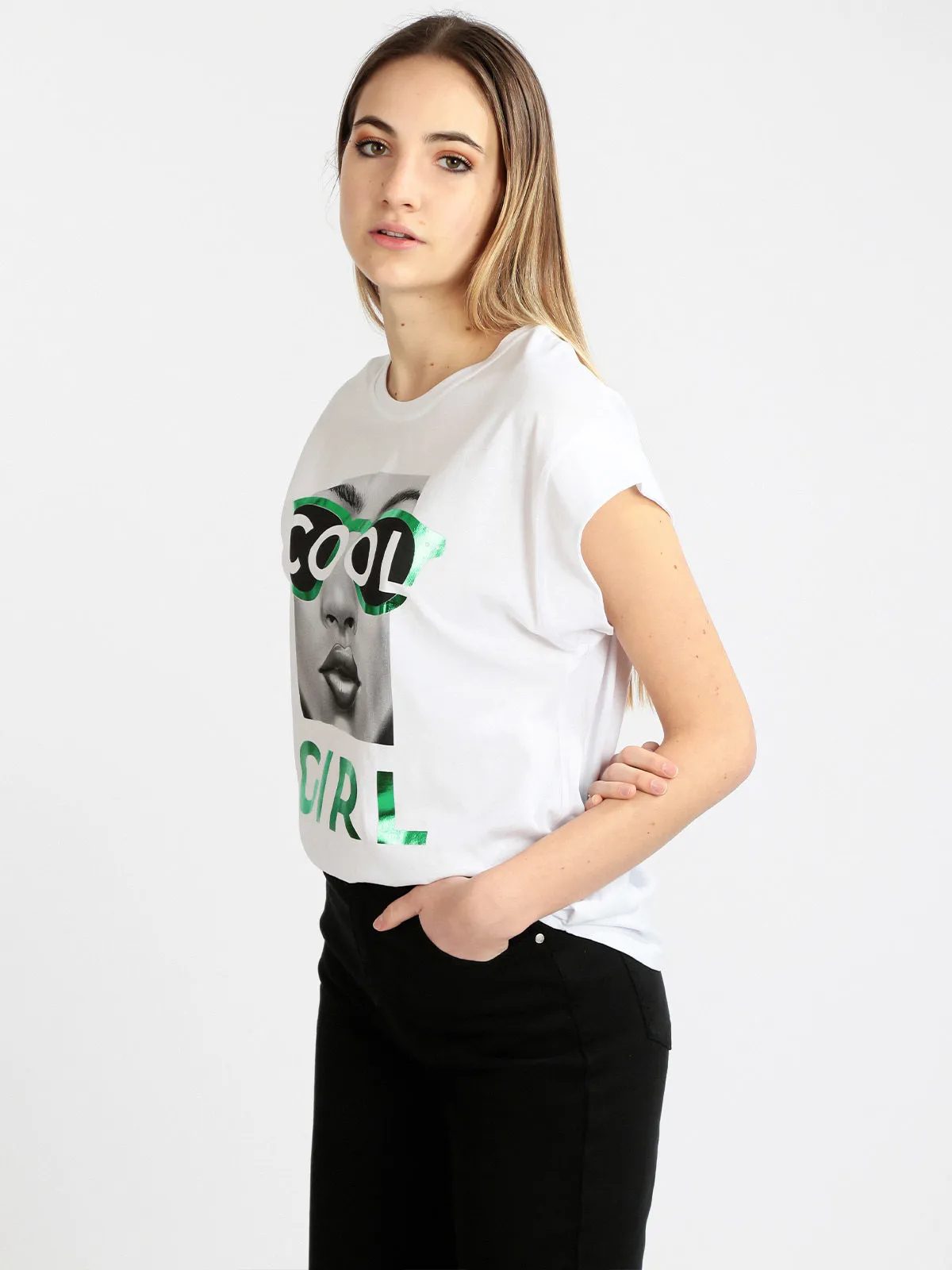 Ootd T-shirt femme oversize avec imprimé