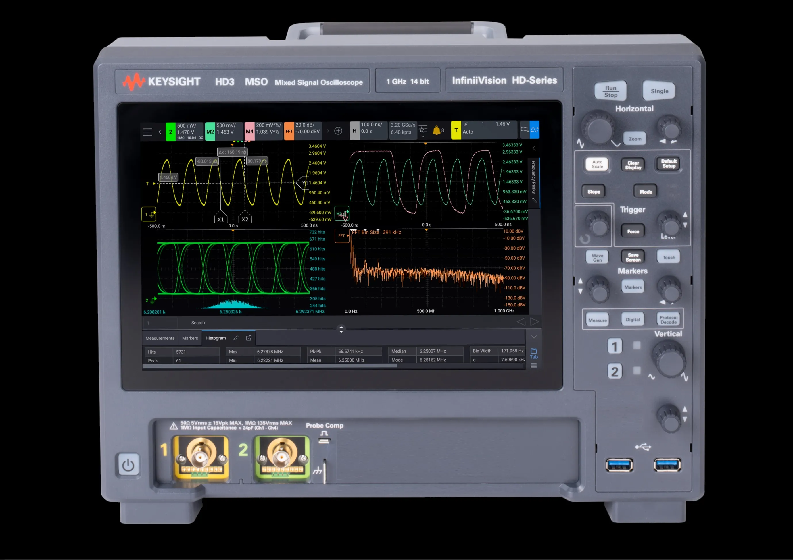 Oscilloscopio Da banco Keysight Technologies HD302MSO-350, 2 ch. analogici, 16 ch. digitali, 350MHz
