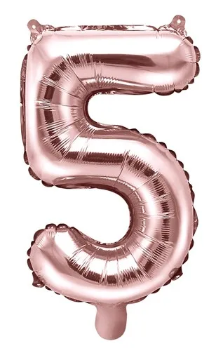Palloncino 5 oro rosa metallizzato 35 cm