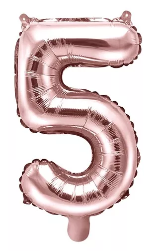 Palloncino 5 oro rosa metallizzato 35 cm