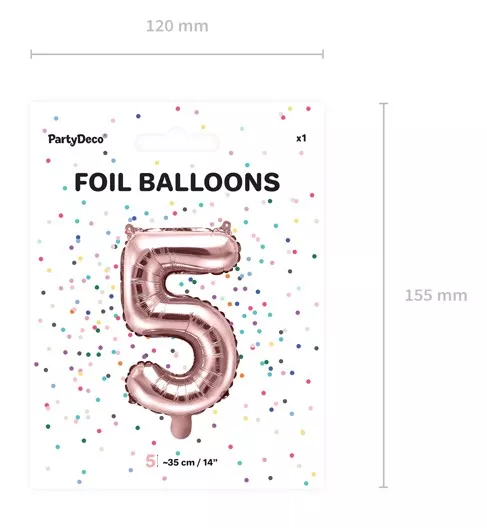 Palloncino 5 oro rosa metallizzato 35 cm
