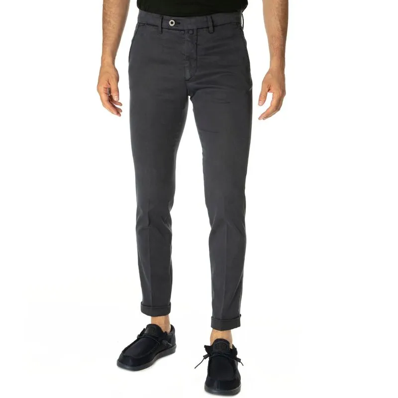 Pantalone blu navy Tencel in cotone 